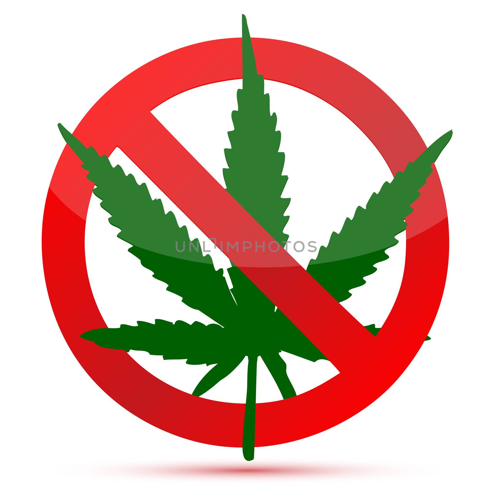 Forbidden cannabis red and green illustration design isolated over a white background