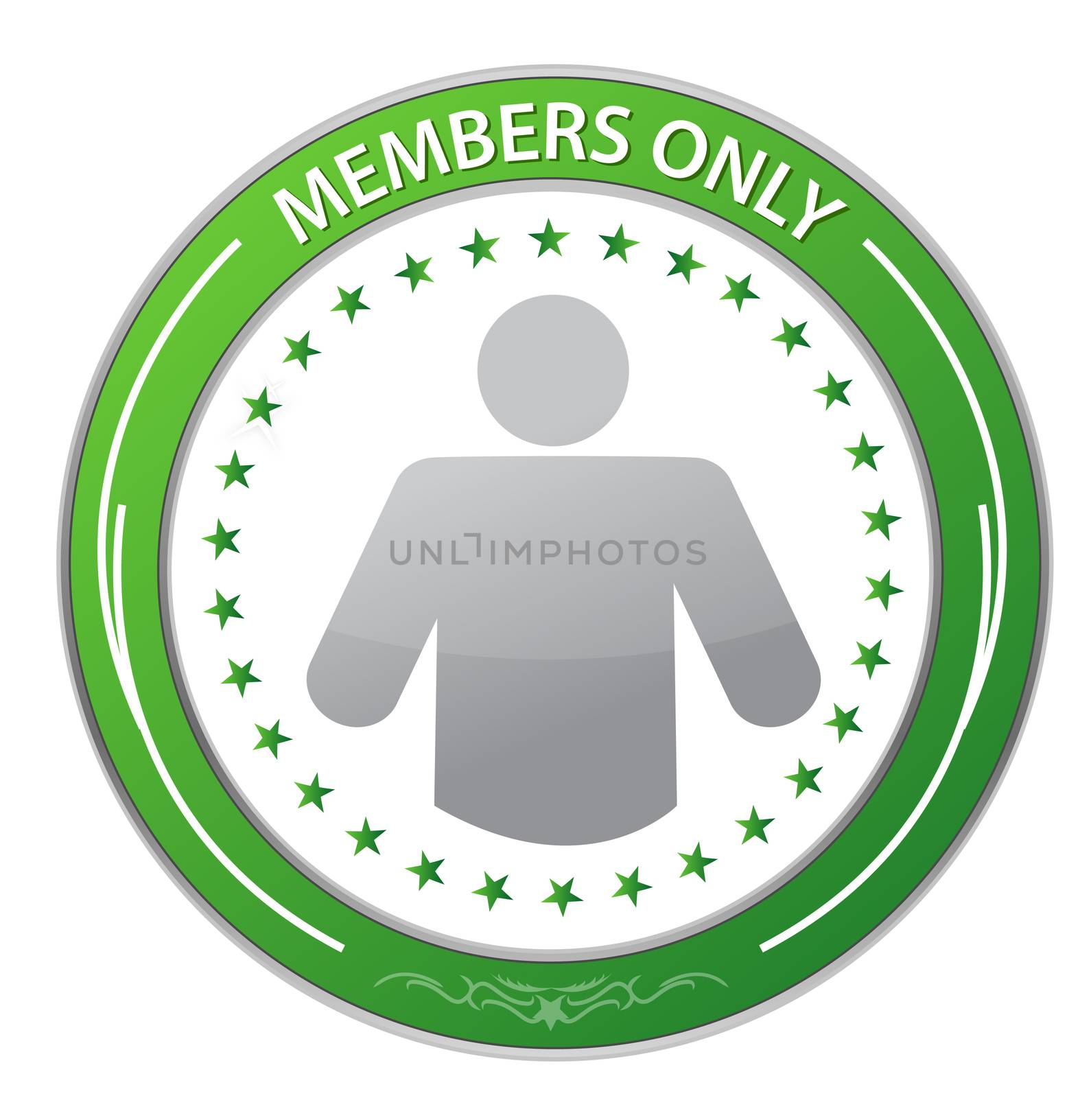 Members Only Circle Stamp illustration design over white