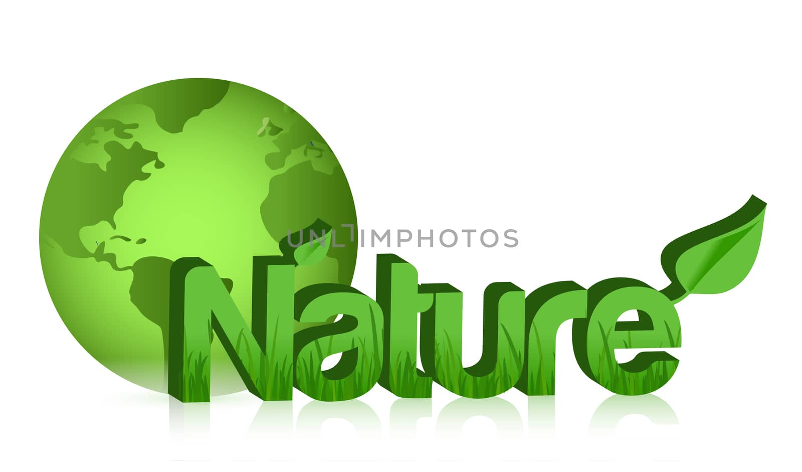 green globe nature illustration design