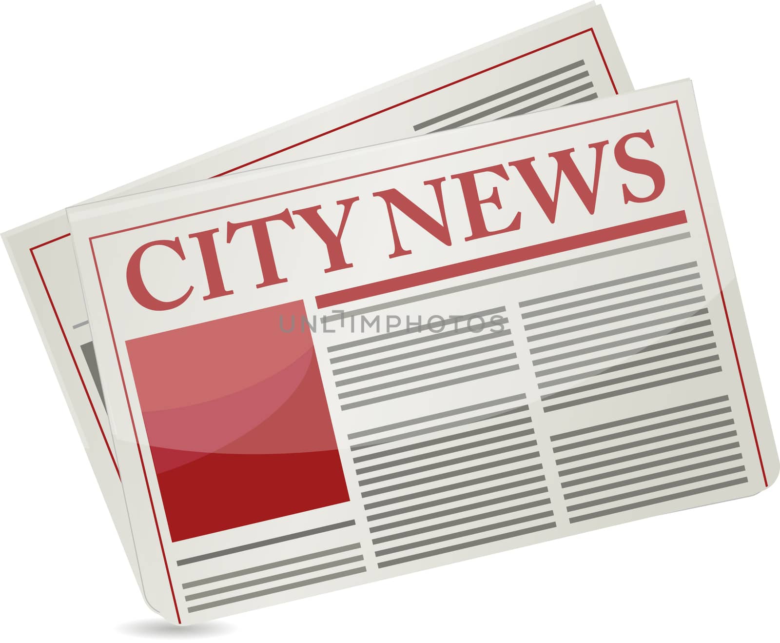 City news newspaper illustration design over a white background