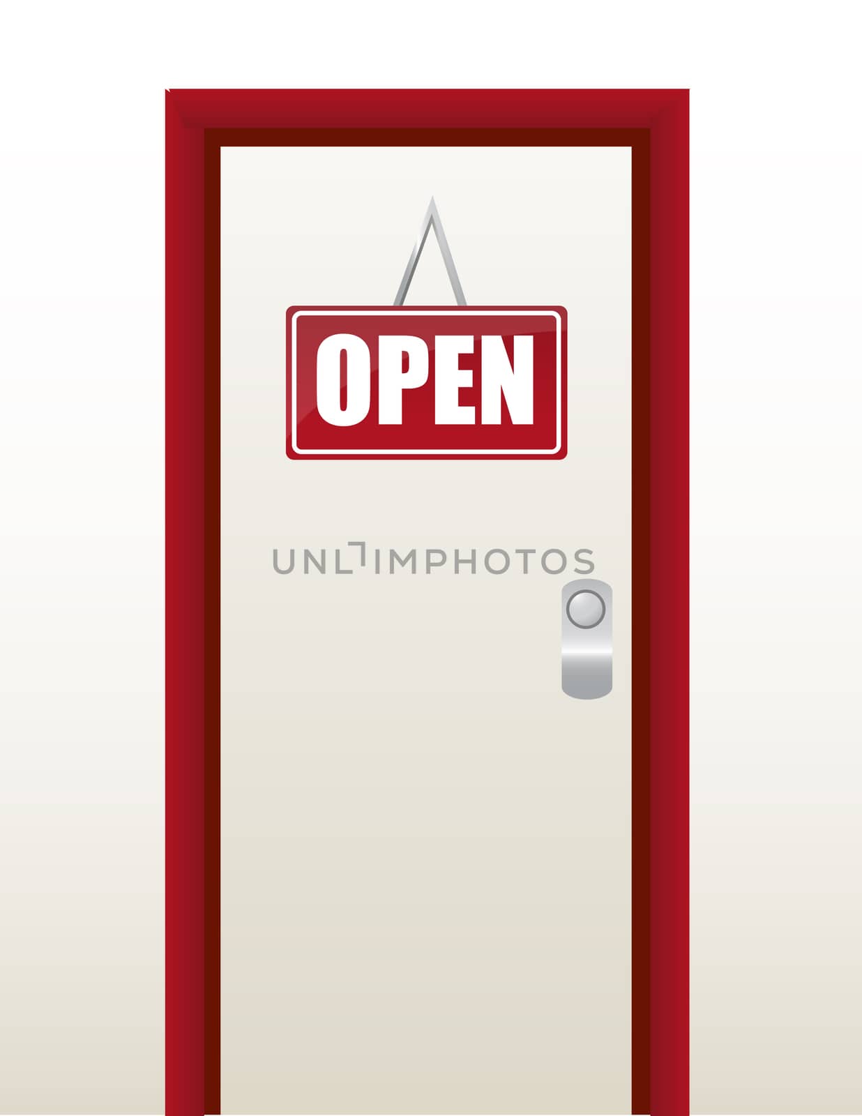 Red and white open sign illustration design