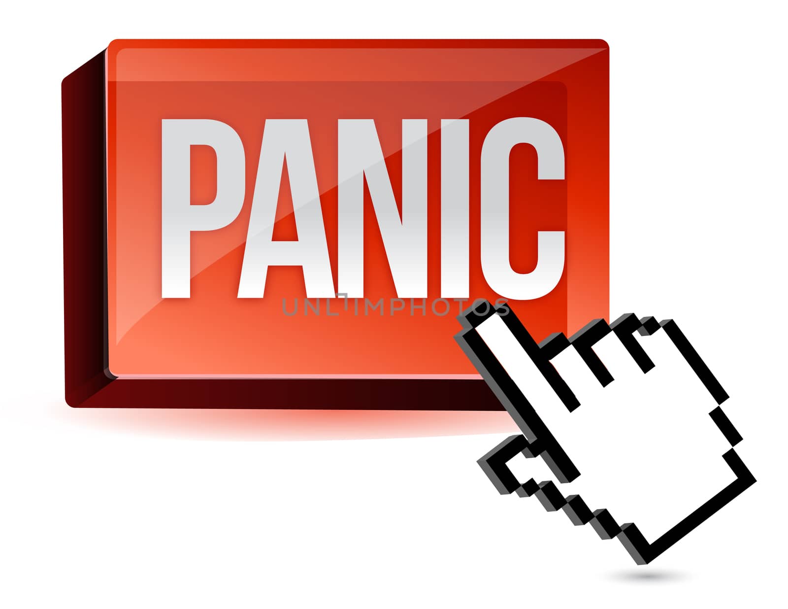 cursor panic button illustration design isolated over white