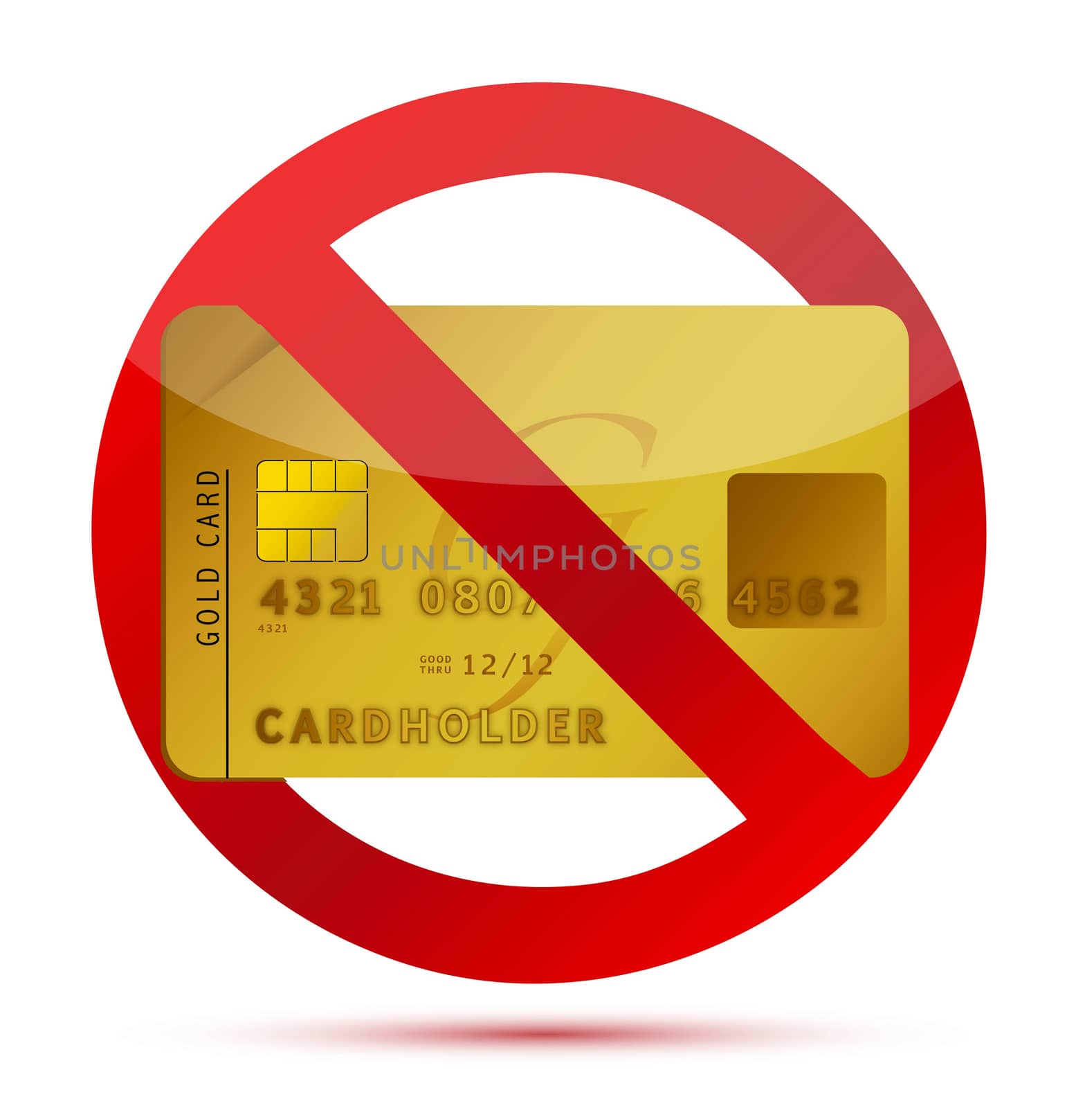 No credit or credit cards not allowed illustration design