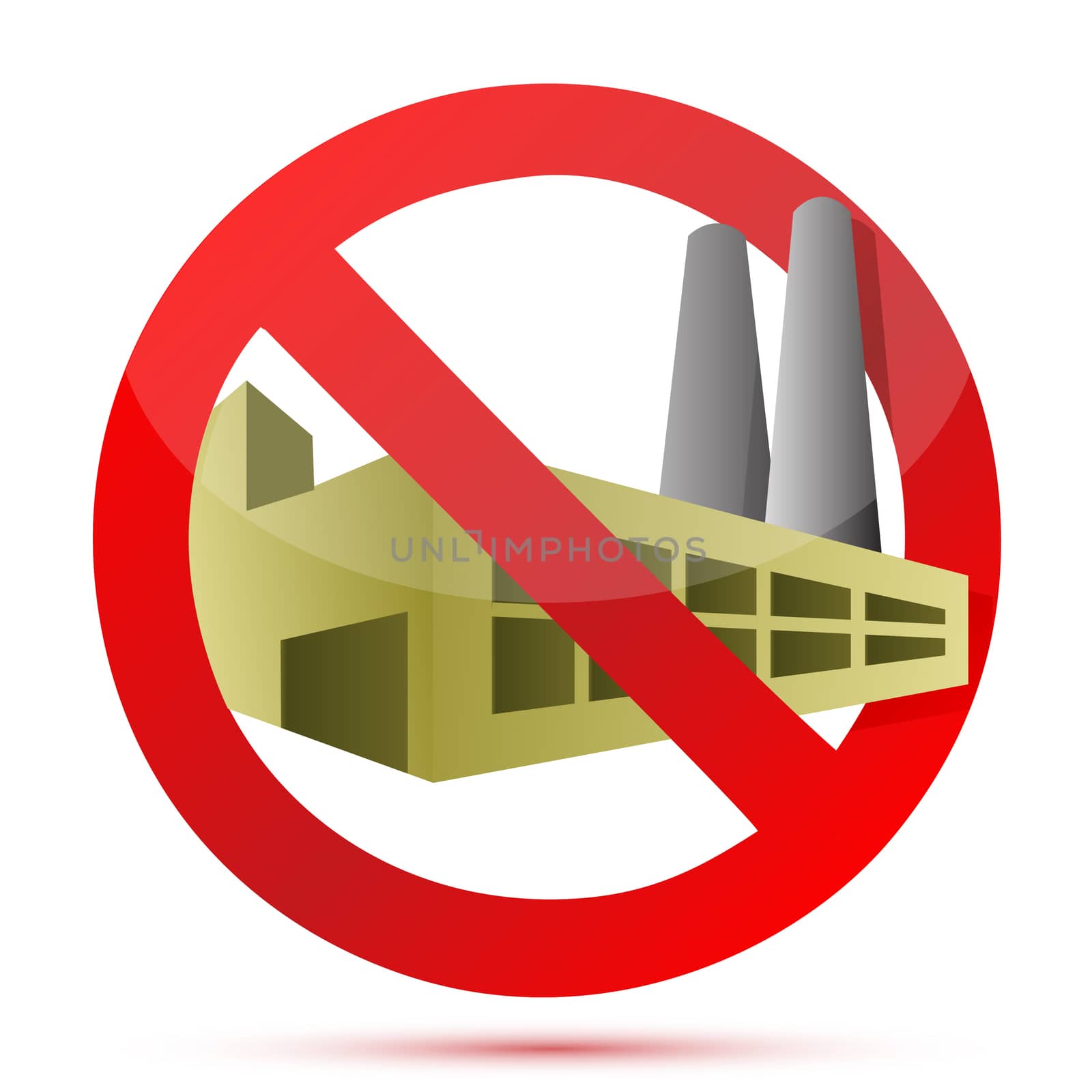 factory forbidden sign illustration design over white background