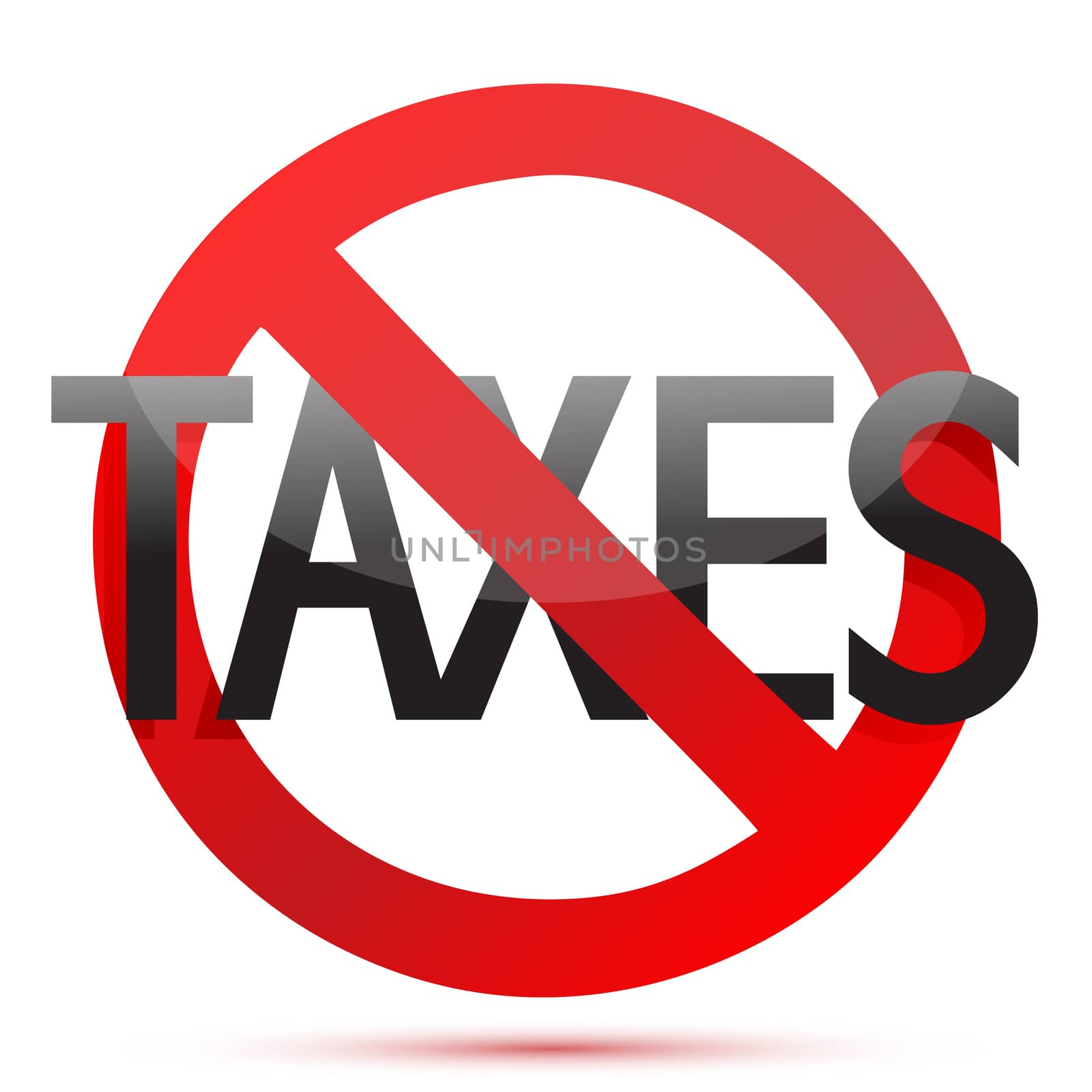no taxes illustration design over white background by alexmillos