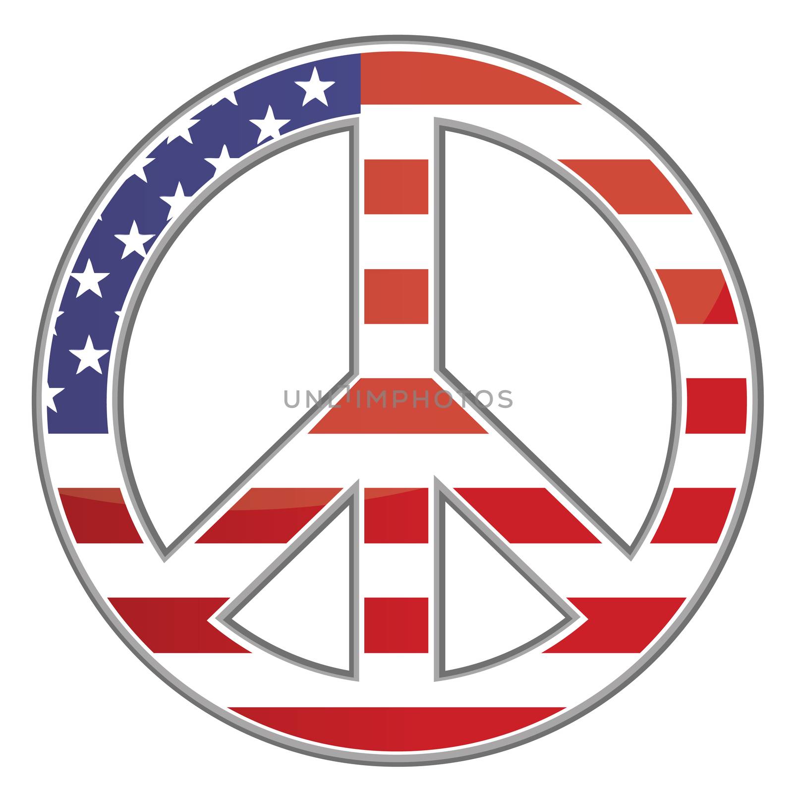 United states peace sign on white background. Vector file available