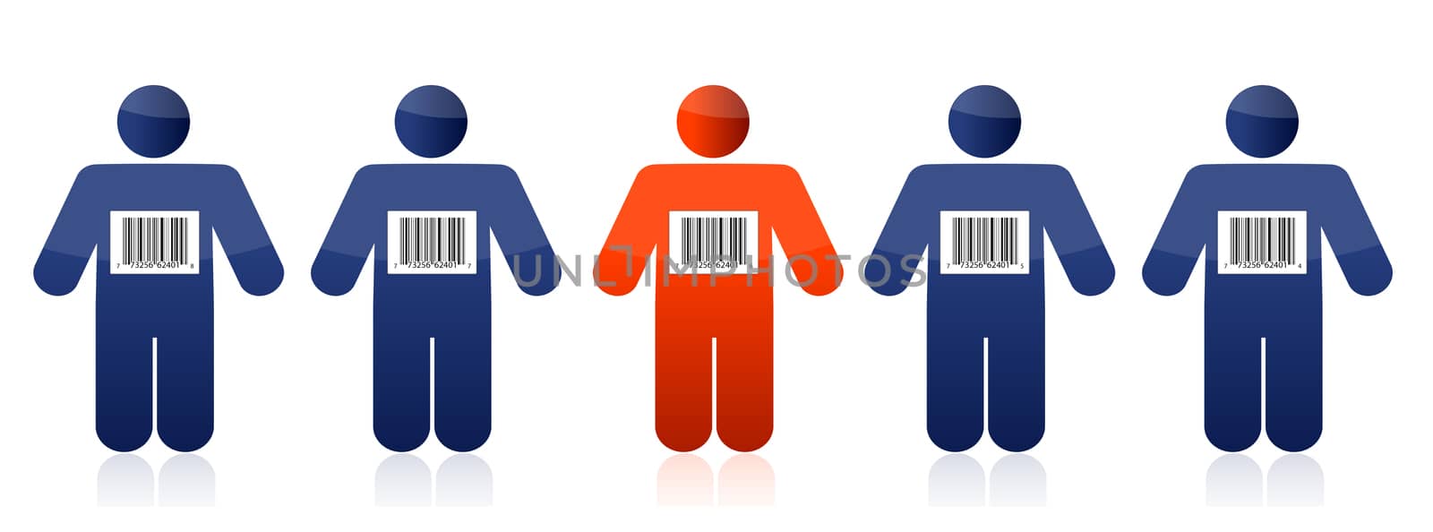 Bar code and people illustration design over white by alexmillos