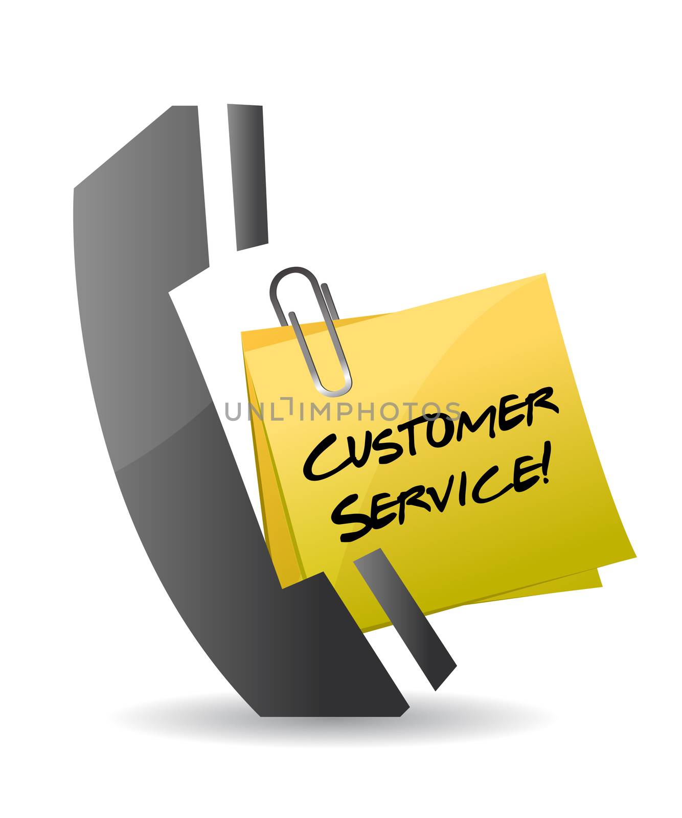 customer service phone concept illustration design on white