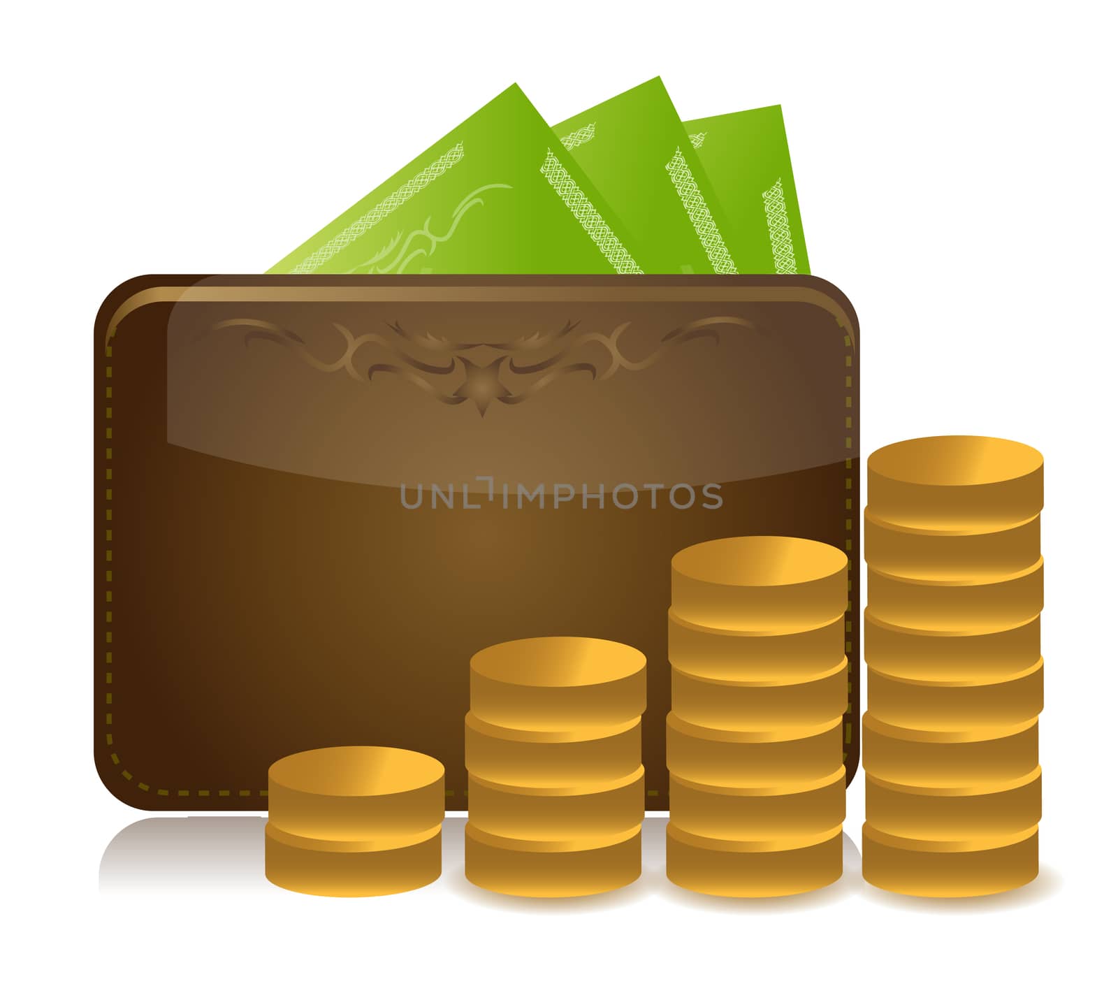 Raising Wallet Money illustration design