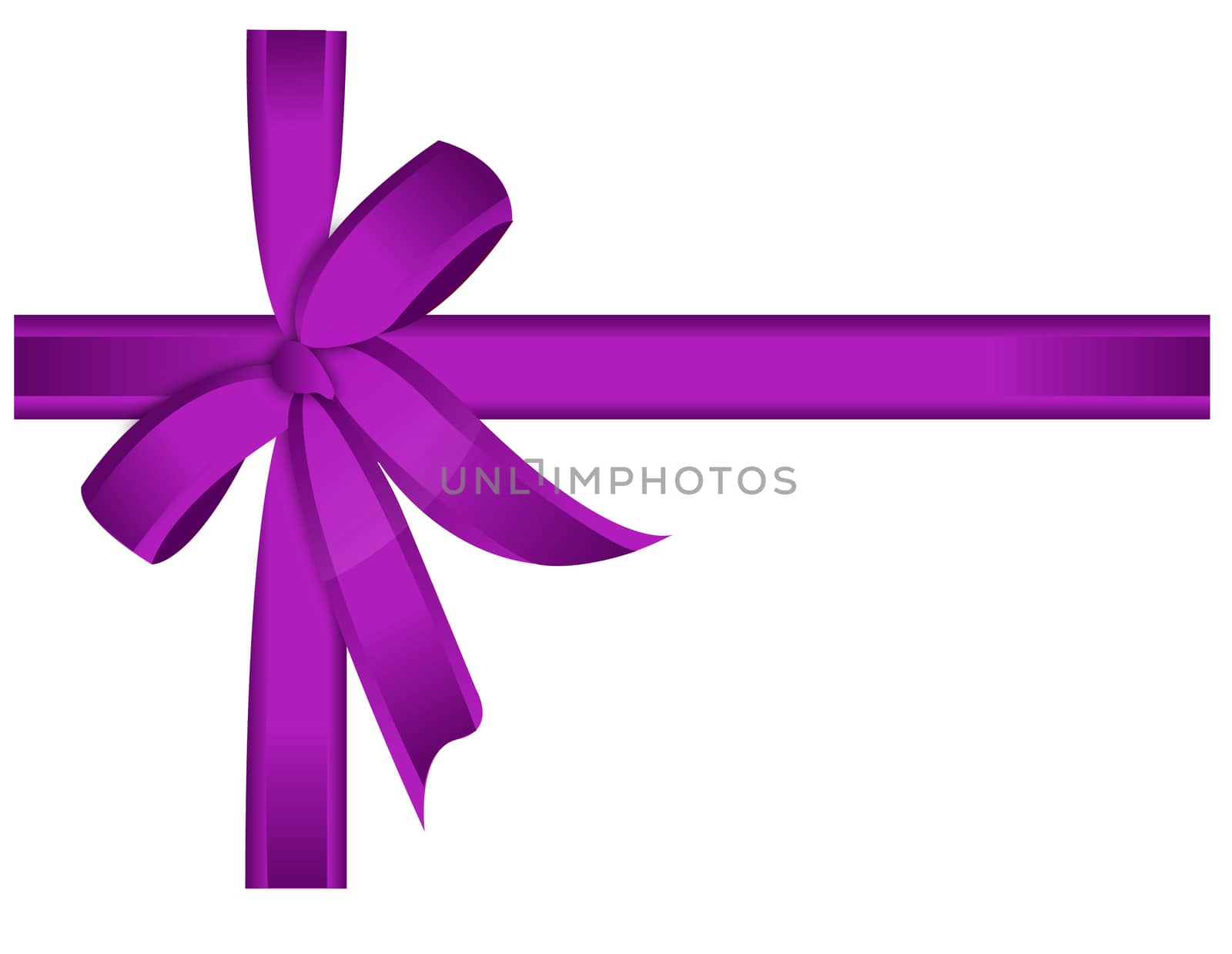 Purple cross ribbon and bow. Vector file available.