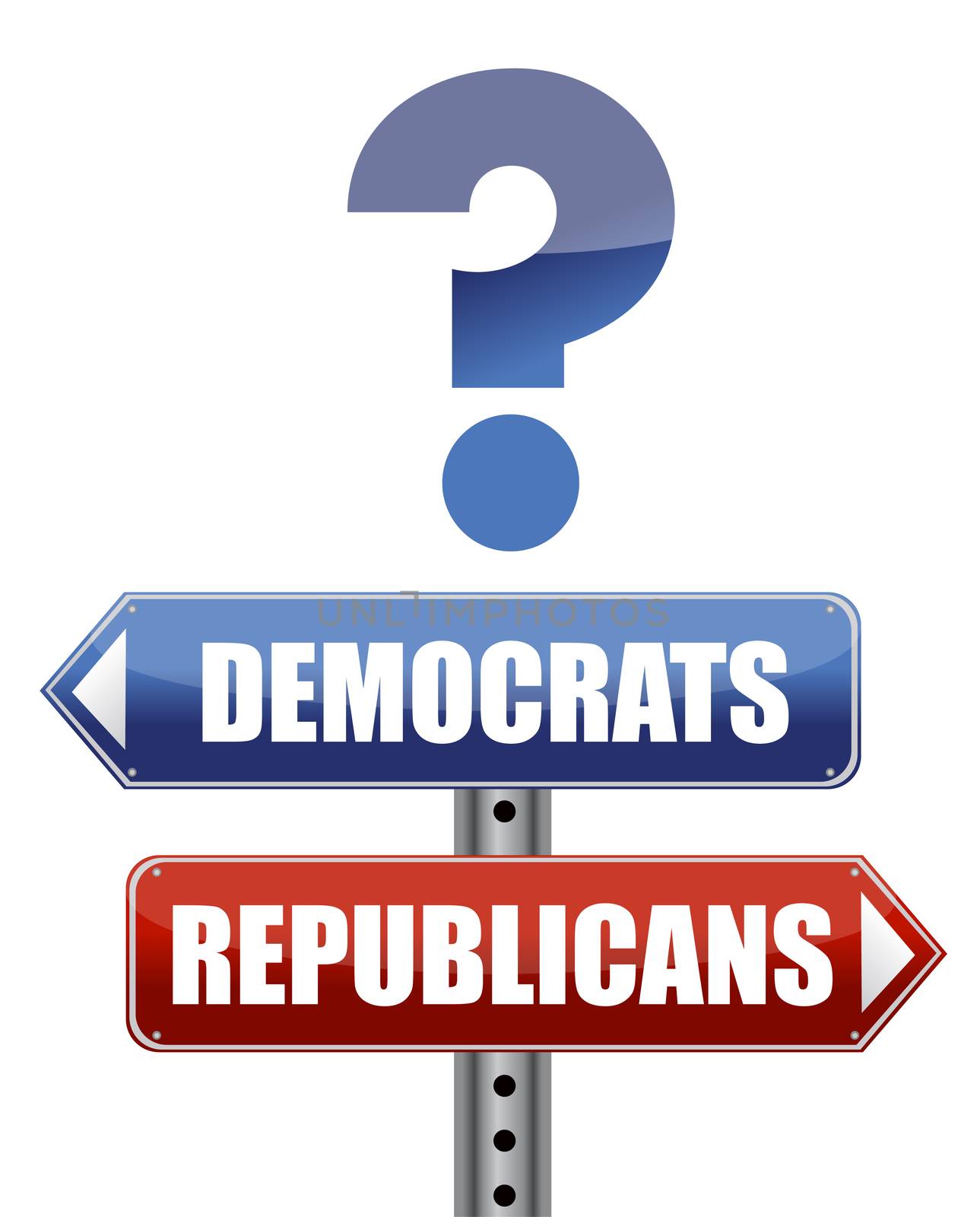 question Democrats and Republicans illustration design