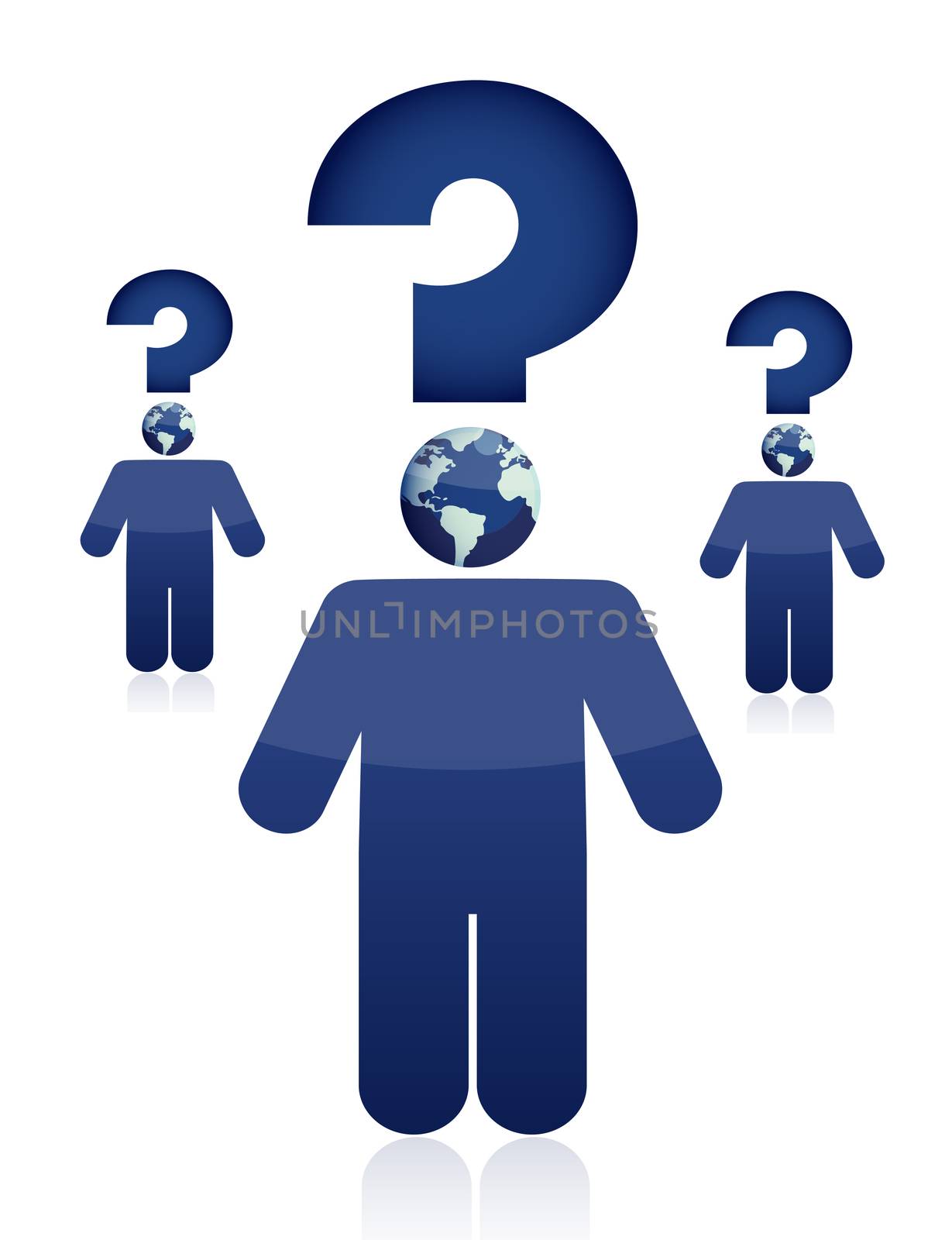 Question concept illustration design of a white background