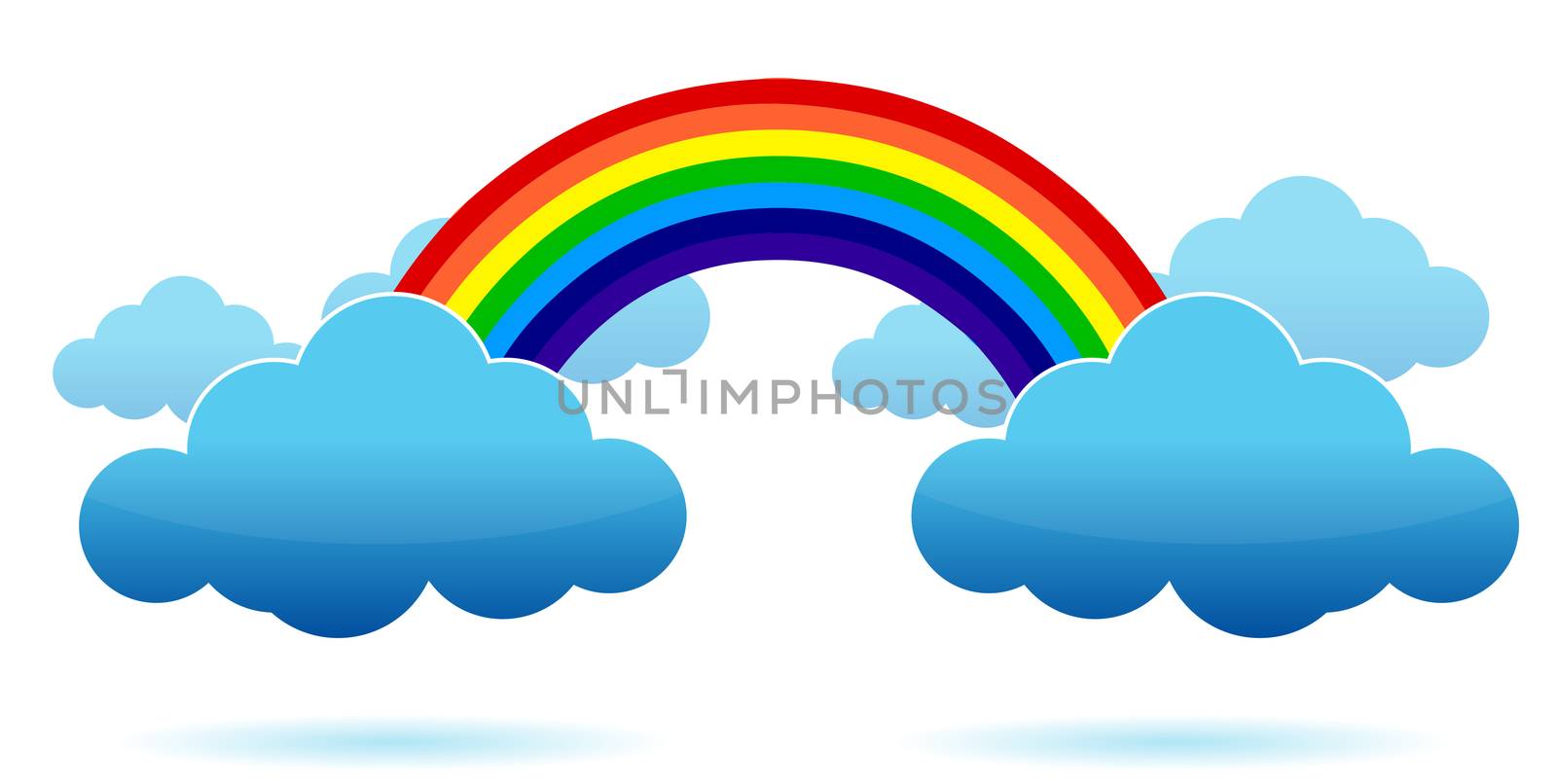 Rainbow and Clouds illustration design