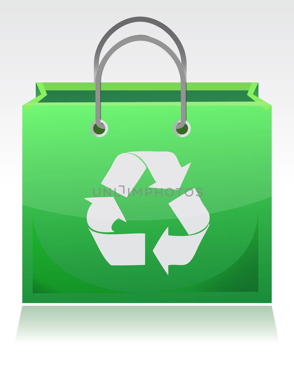 green recycle bag illustration isolated over a white background