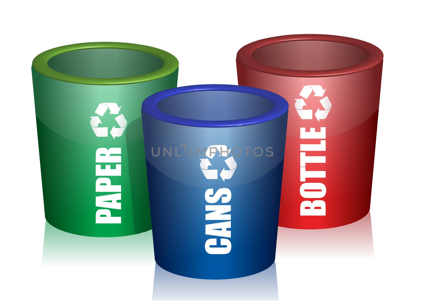 Colorful Bins For Collection Of Recycle Waste