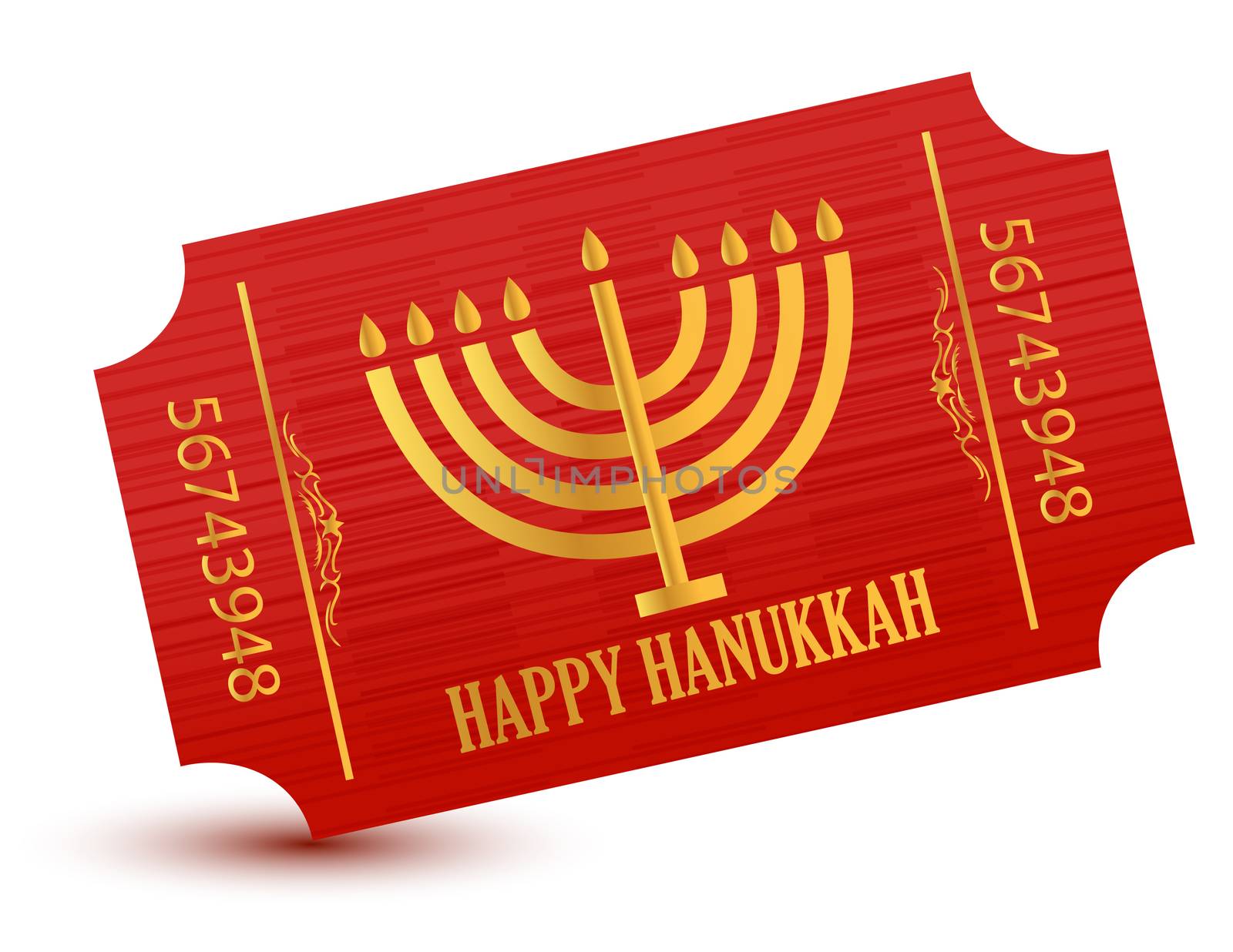 Happy hanukkah event ticket illustration