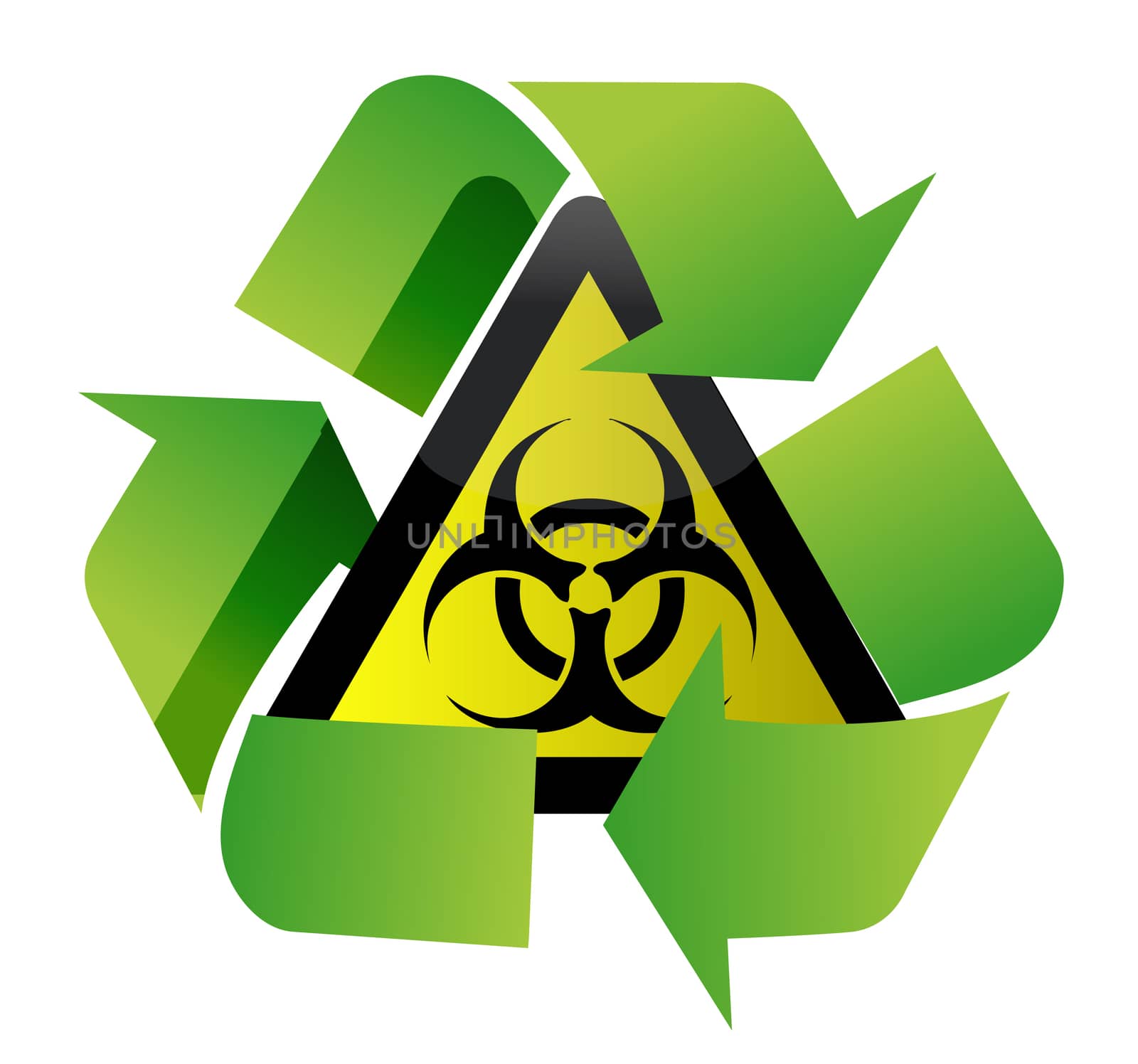 recycle biohazard sign illustration design over white background