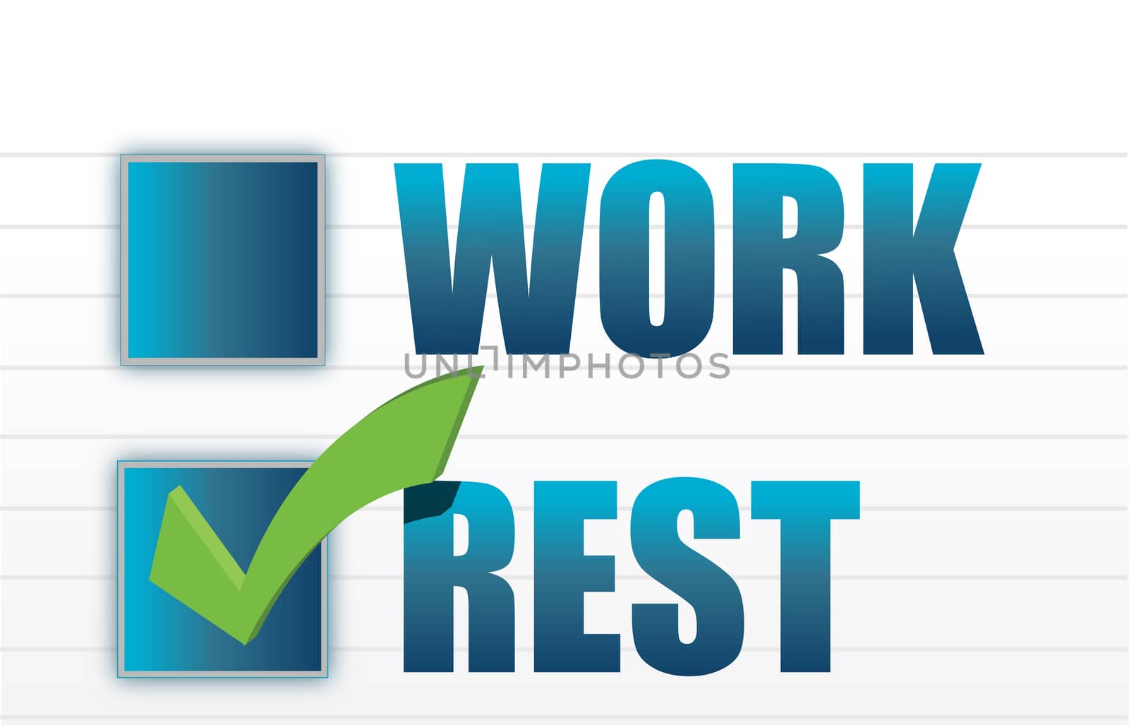 rest over work check mark selection illustration