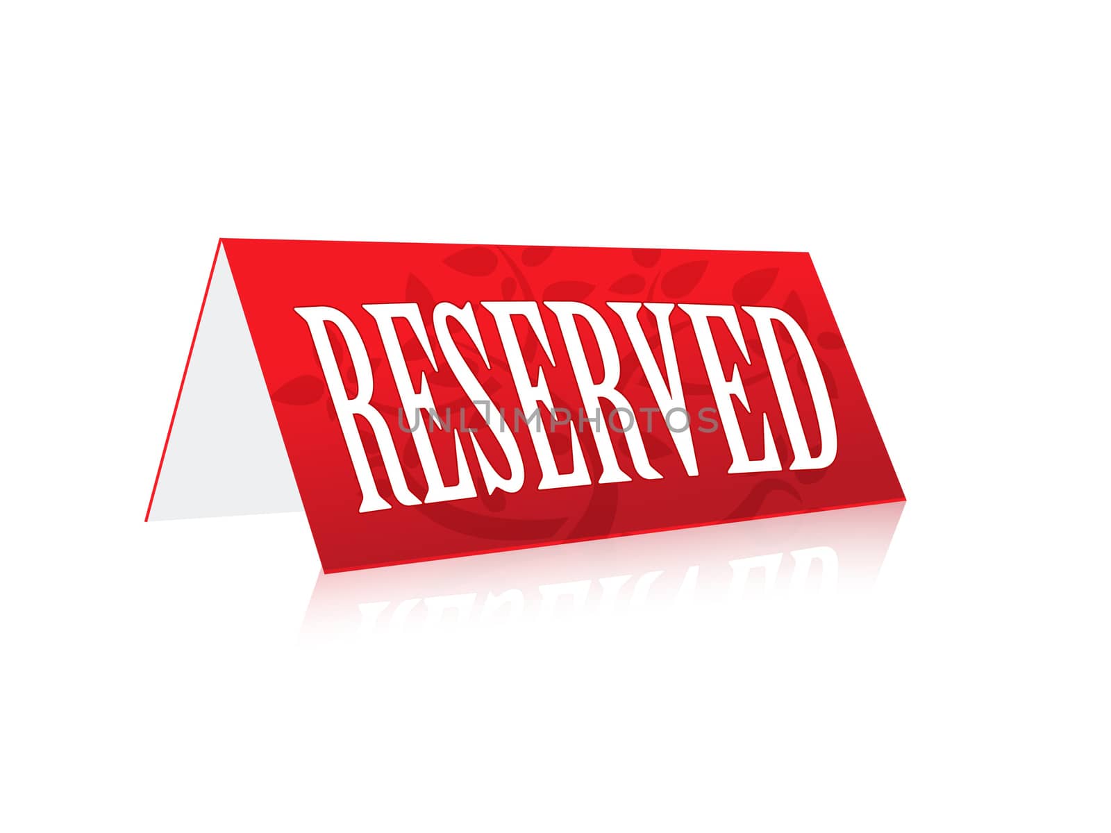 Table illustration Reserved Sign isolated over a white background.