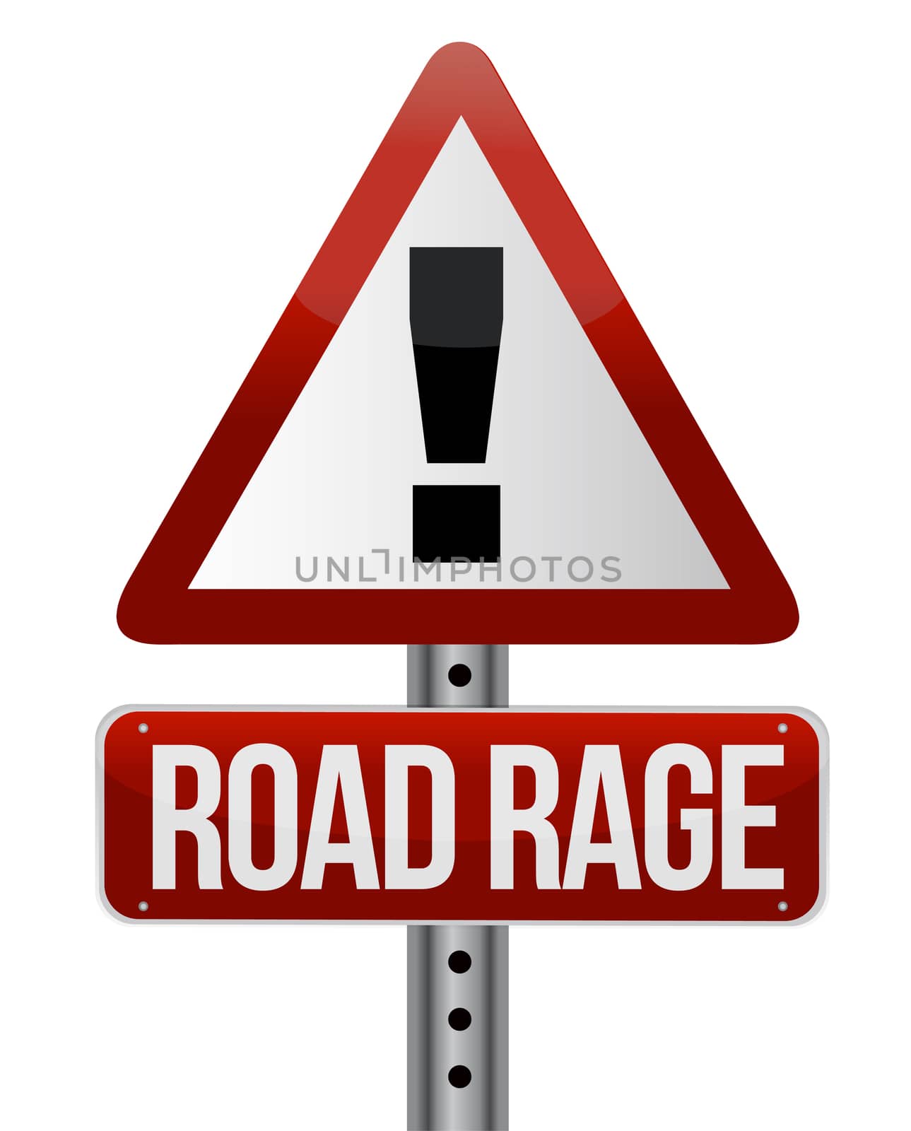 road traffic sign with a road rage concept