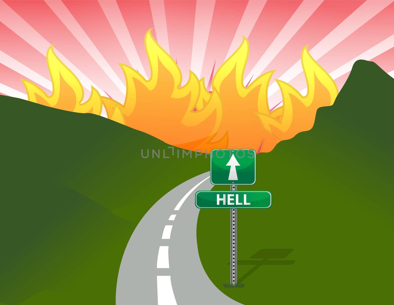 Road to hell concept illustration design