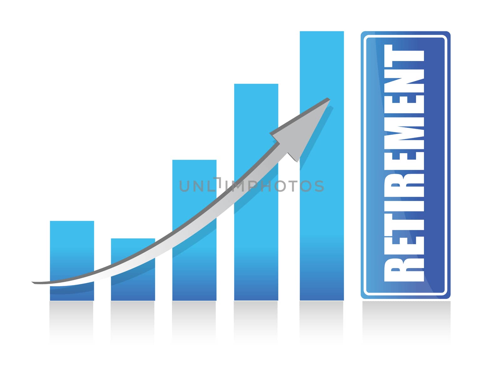 graph to retirement illustration design over white