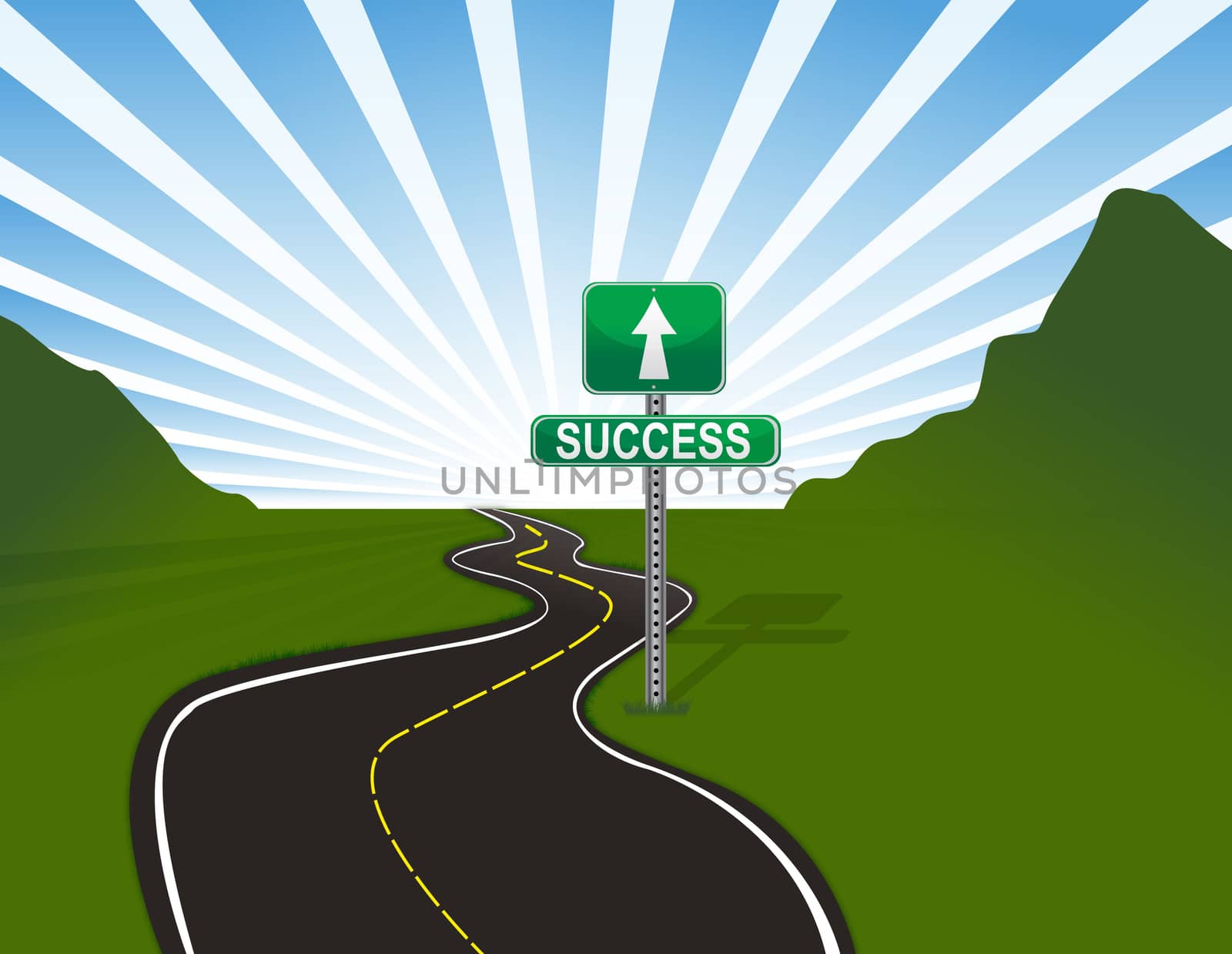 Illustration of road to success.