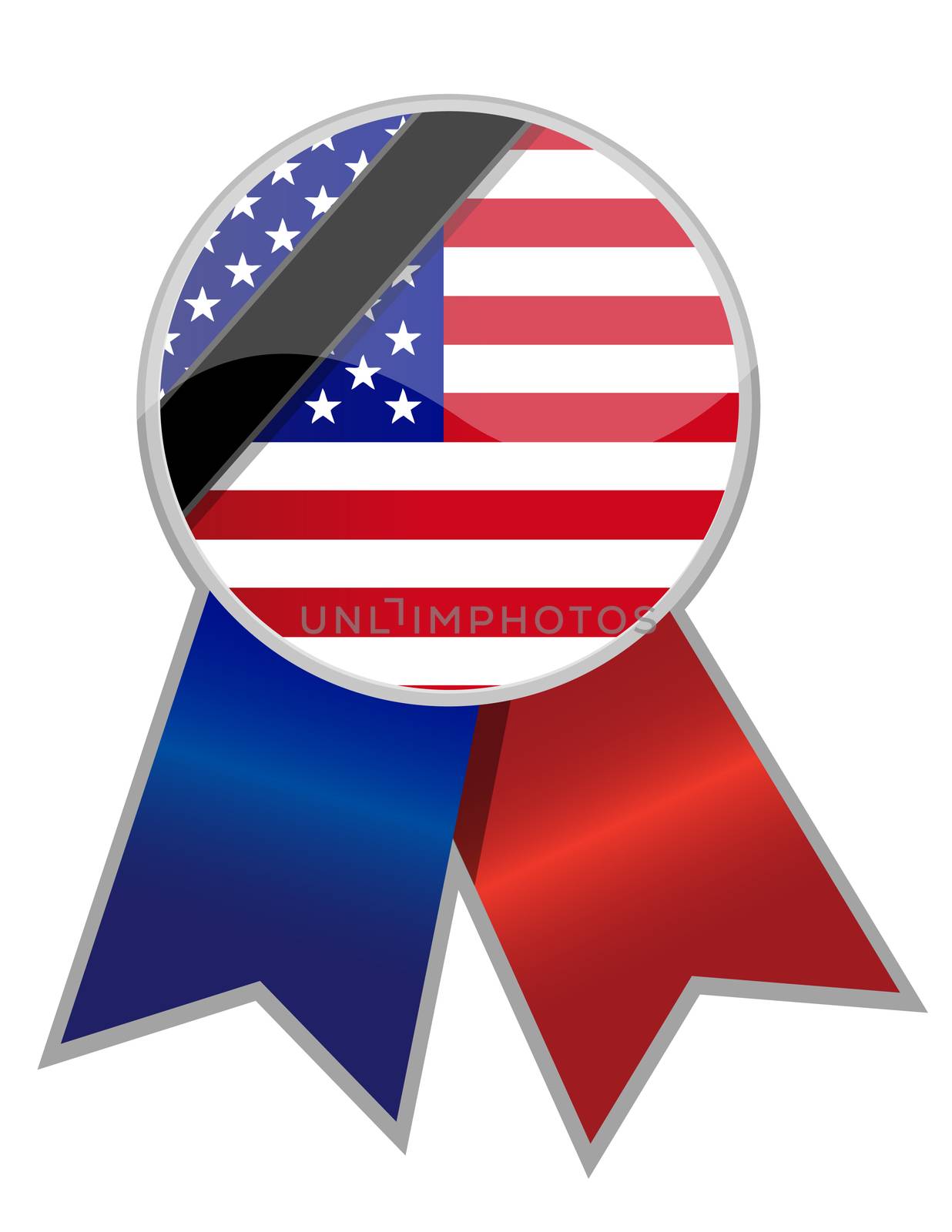 us ribbon with memorial black stripe