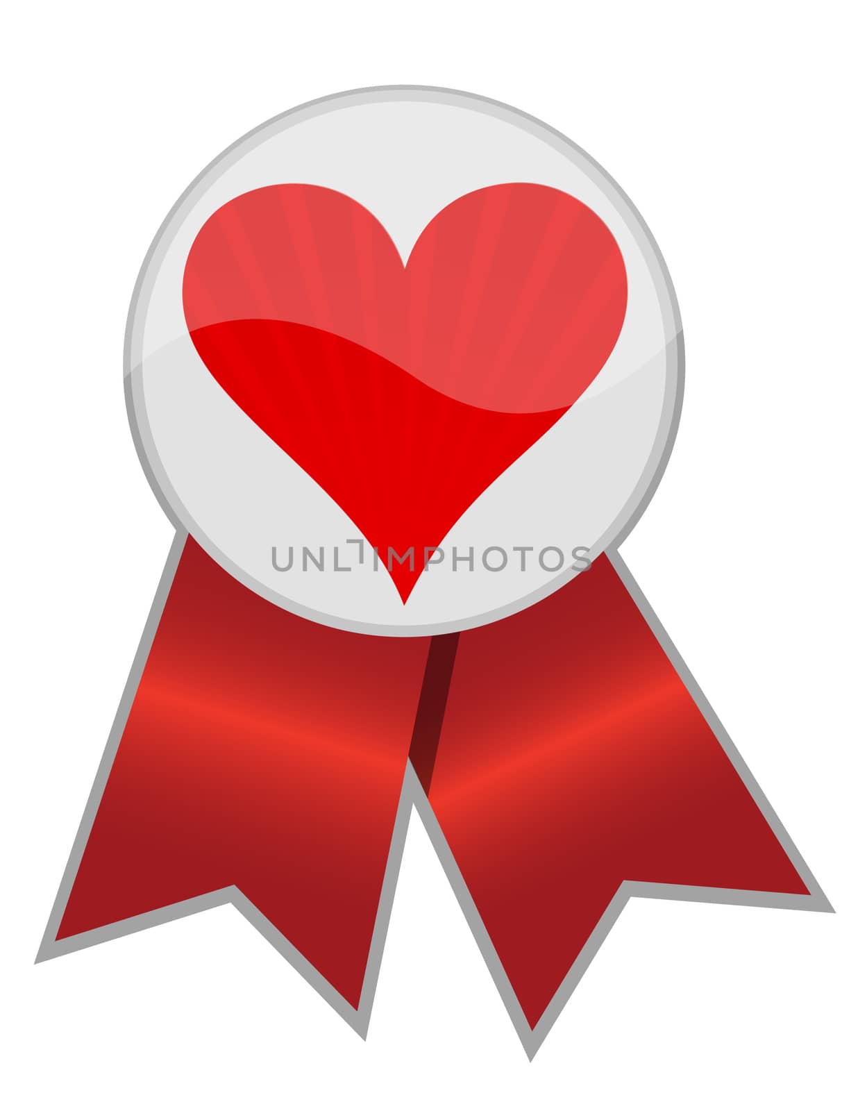 Love Heart ribbon isolated over a white background. by alexmillos