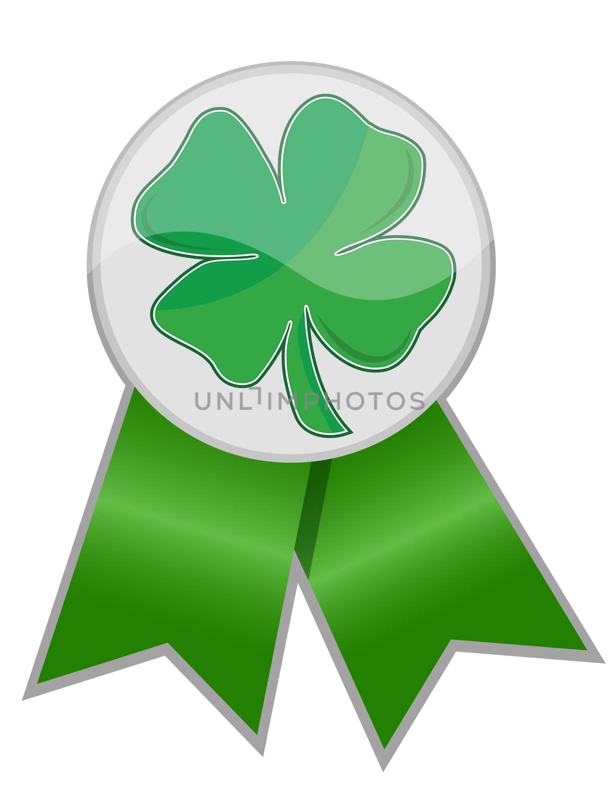 Leafs clover ribbon isolated over a white background.
