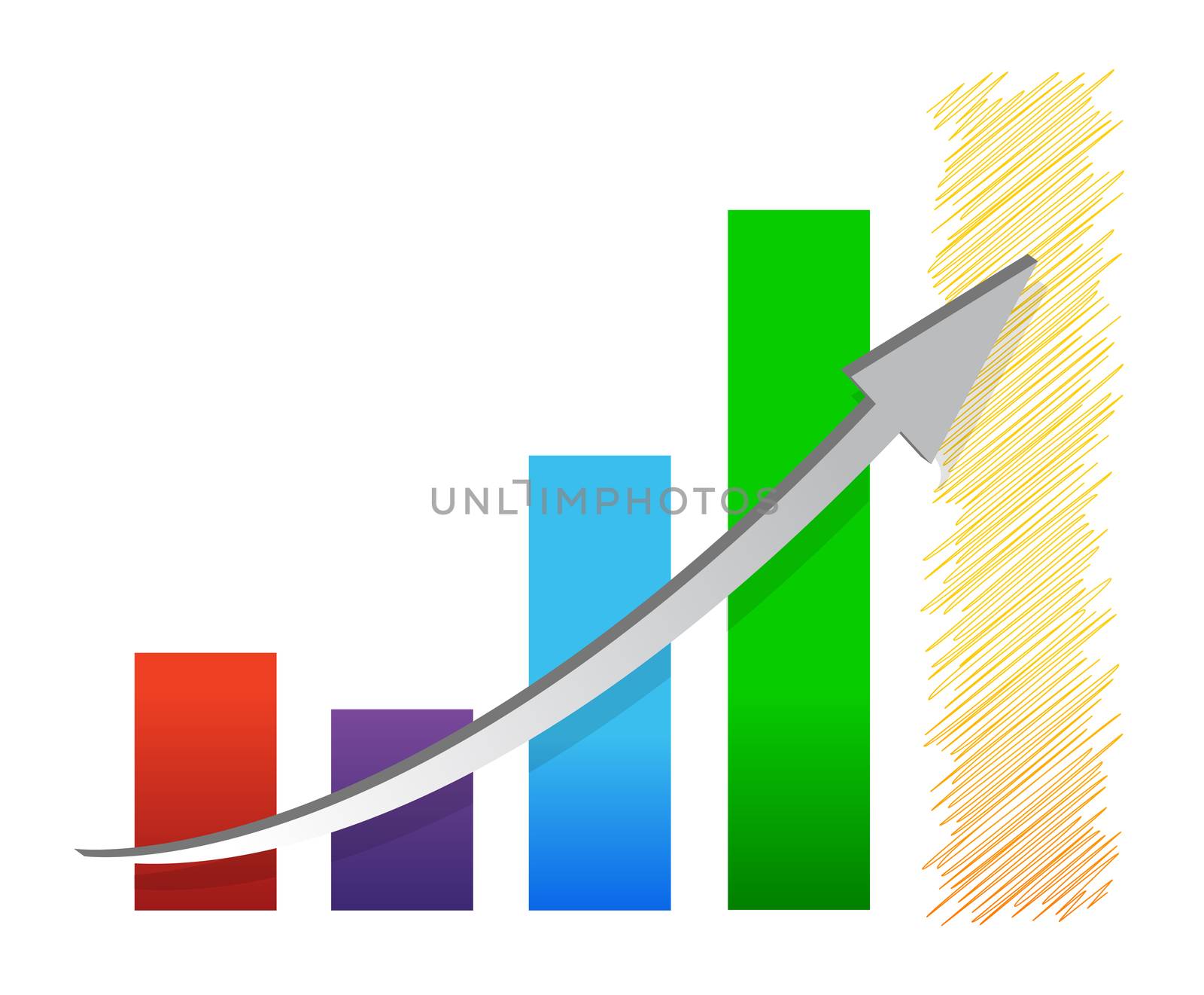 colorful economic recovery graph illustration design