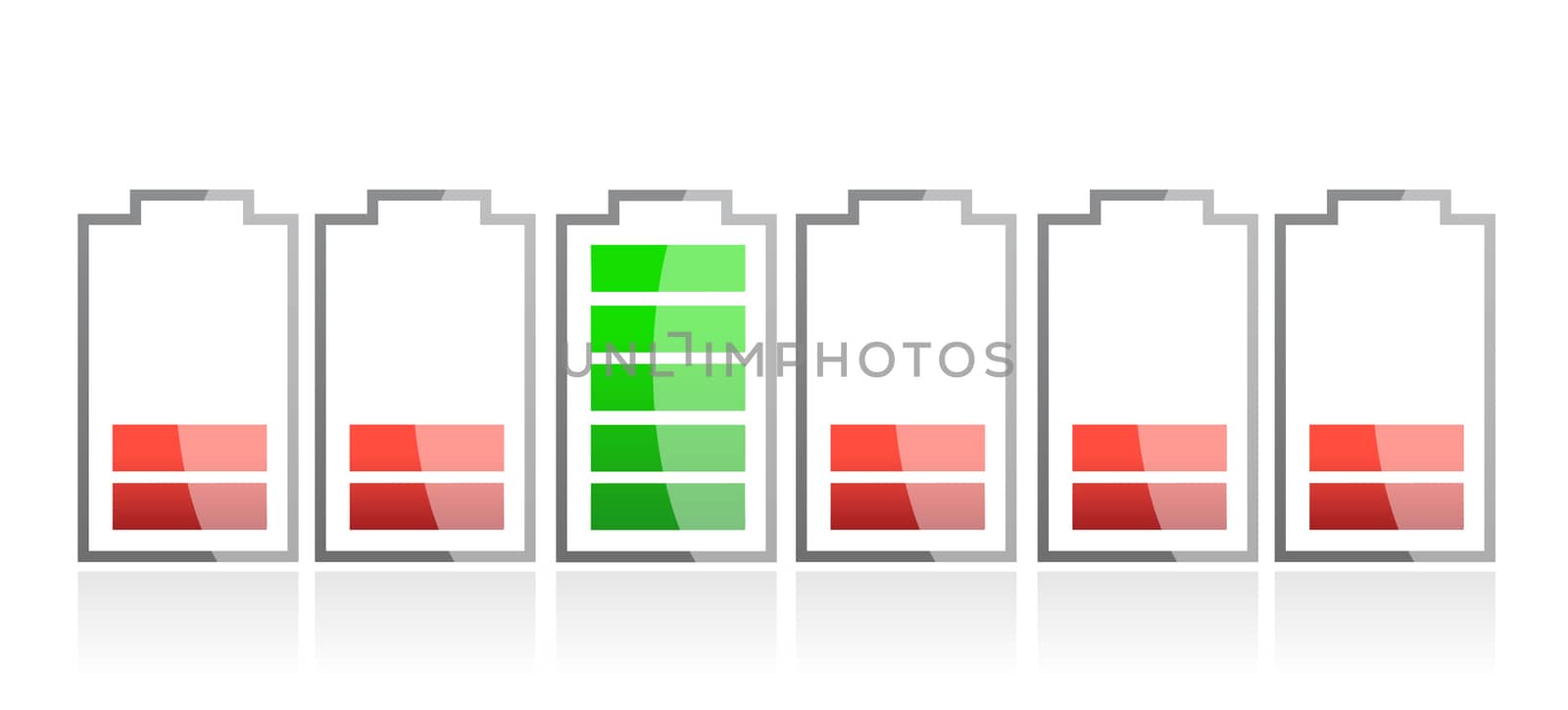 row of batteries illustration design