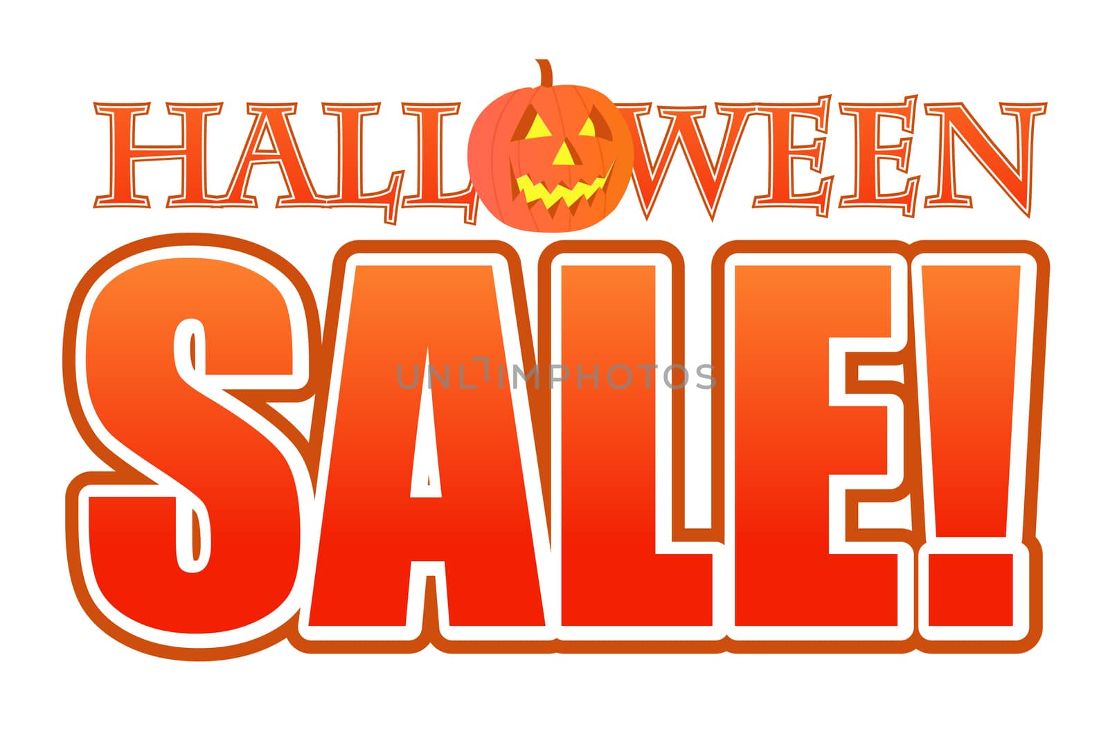 Halloween pumpkin sale sign illustration