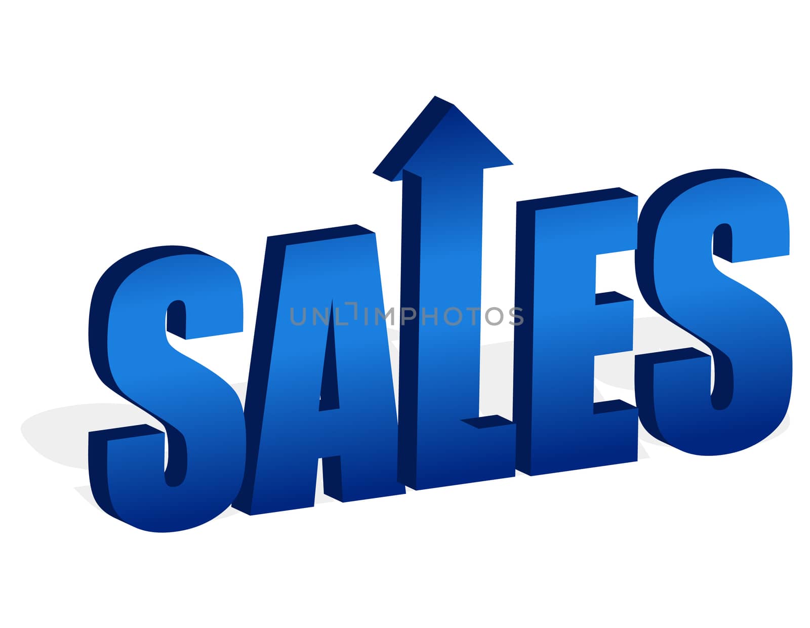 Sales up improvement illustration isolated over a white background.