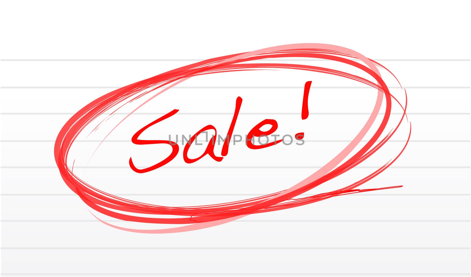 Scribble word sale on a notepad paper illustration design
