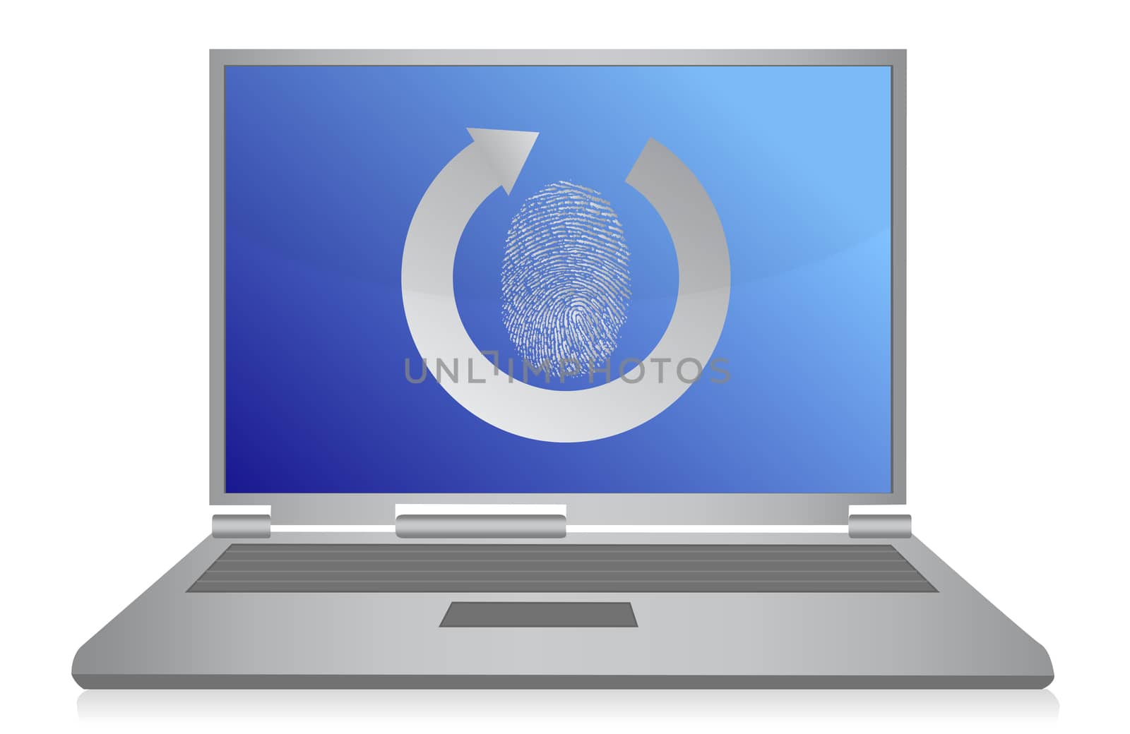computer fingerprint security illustration design over white
