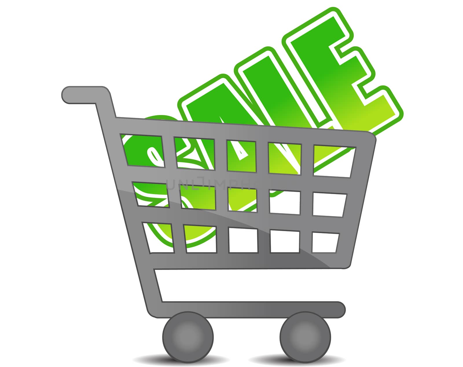 Shopping sale cart illustration isolated over white