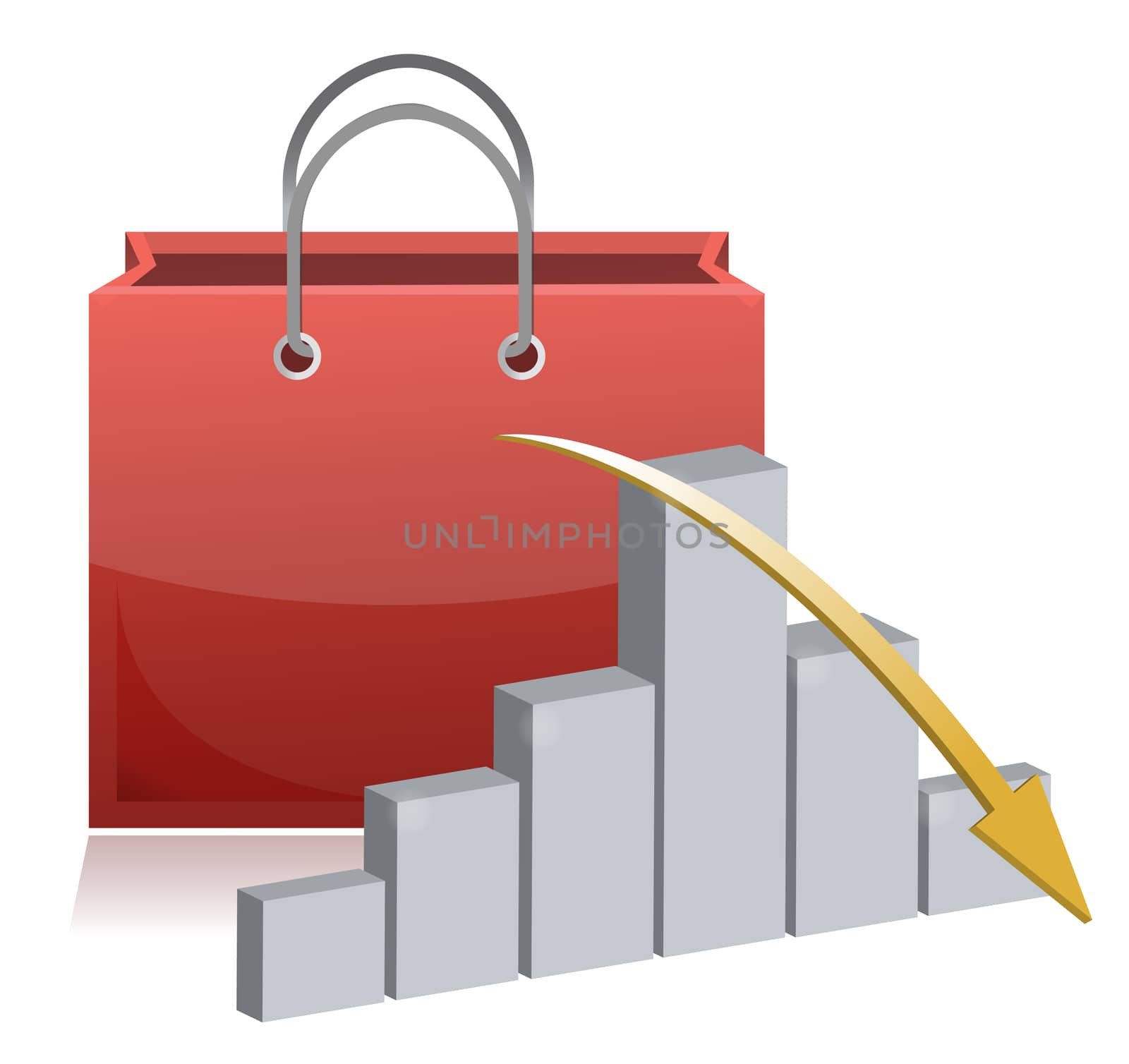 falling shopping sale illustration concept