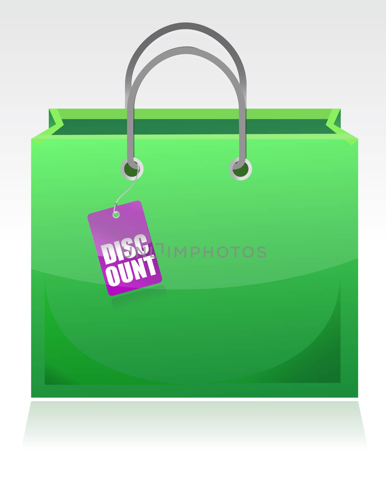 Shopping bag with a discount tag illustration design isolated over white