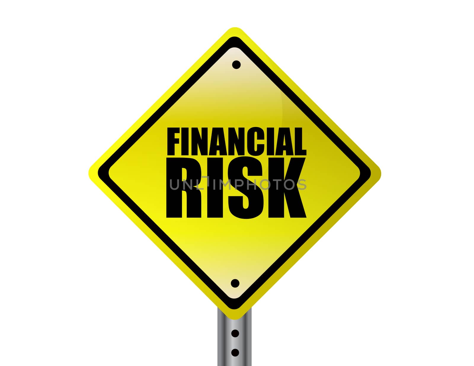 Yellow Financial Risk street sign concept over a white backgroun by alexmillos