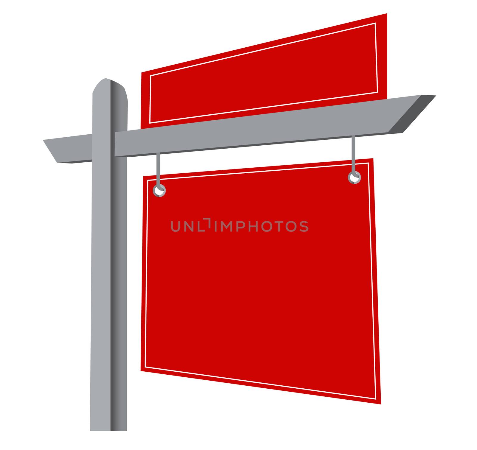 Blank Real Estate Sign Isolated on a White Background. vector file available.