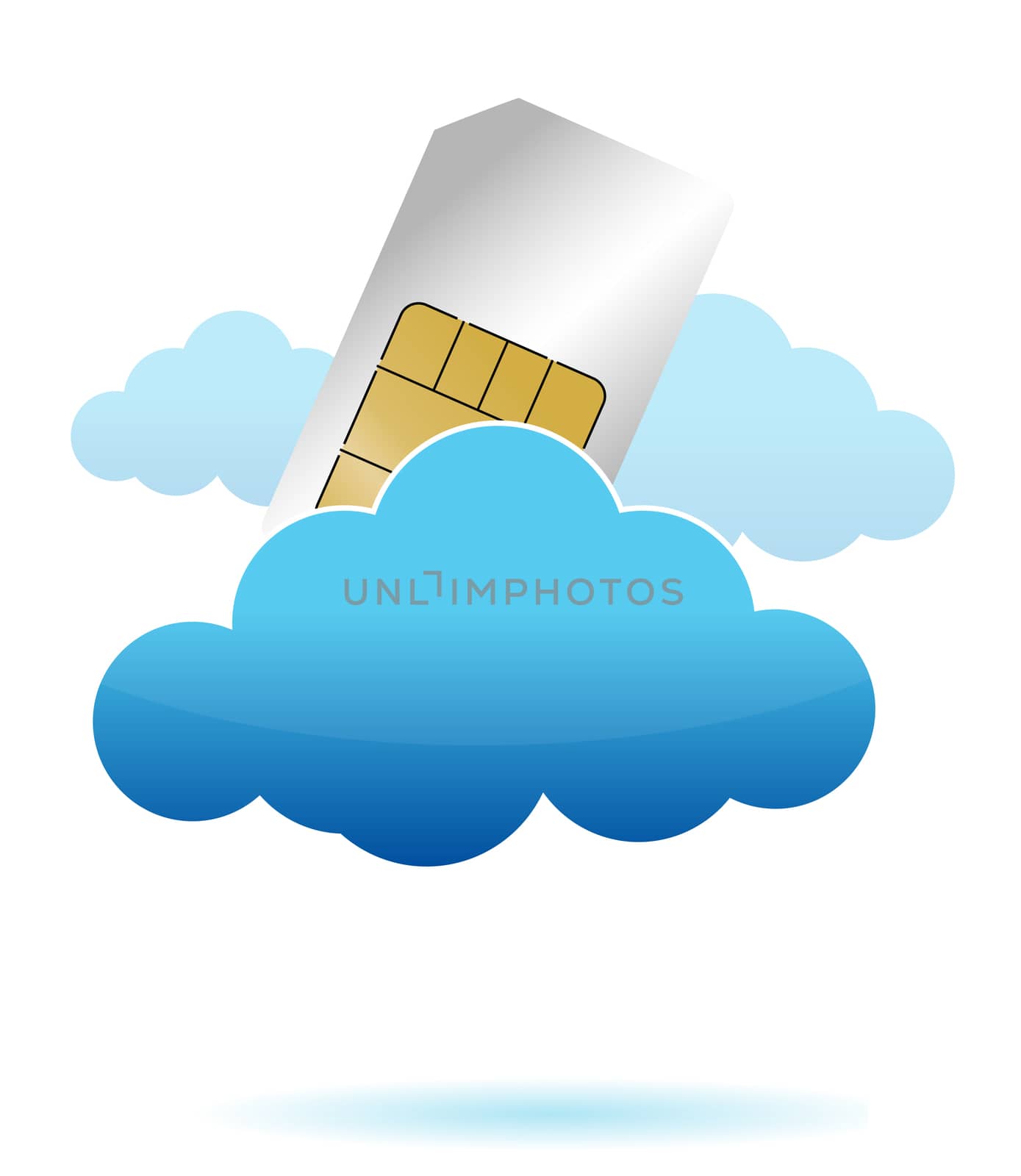 SIM card in the cloud illustration design