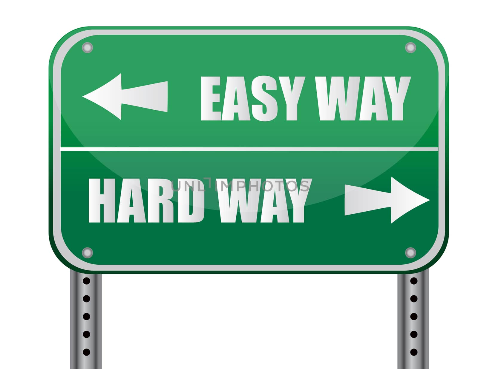 "Easy Way, Hard Way" Road Sign illustration design by alexmillos
