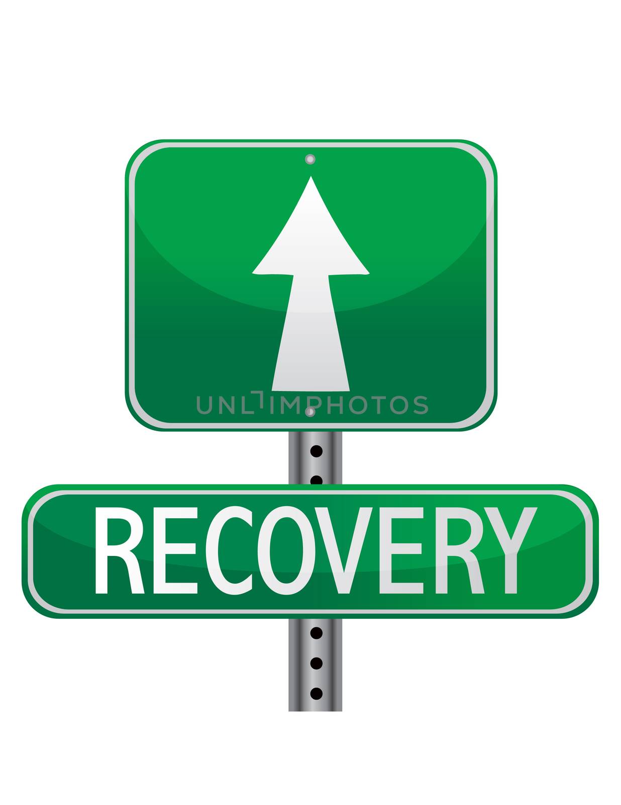 street sign about personal health and business recovery