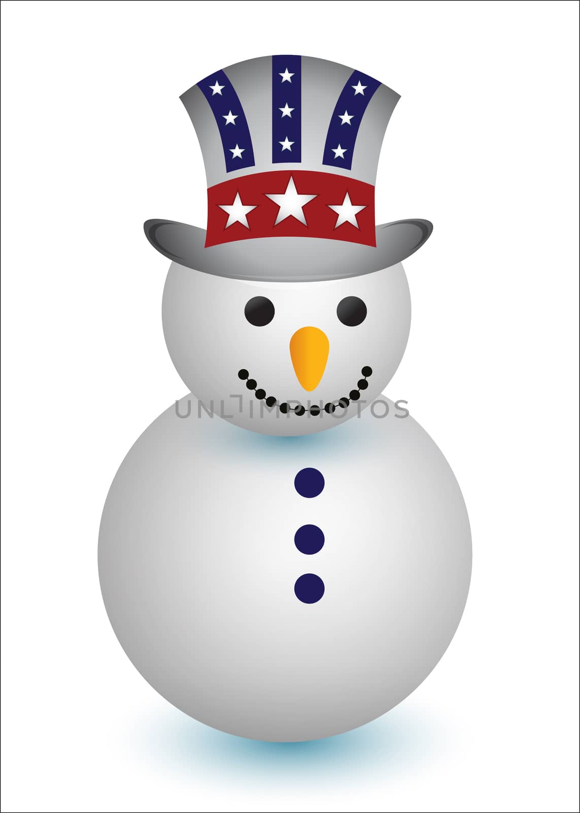 Snowman with uncle sam us hat