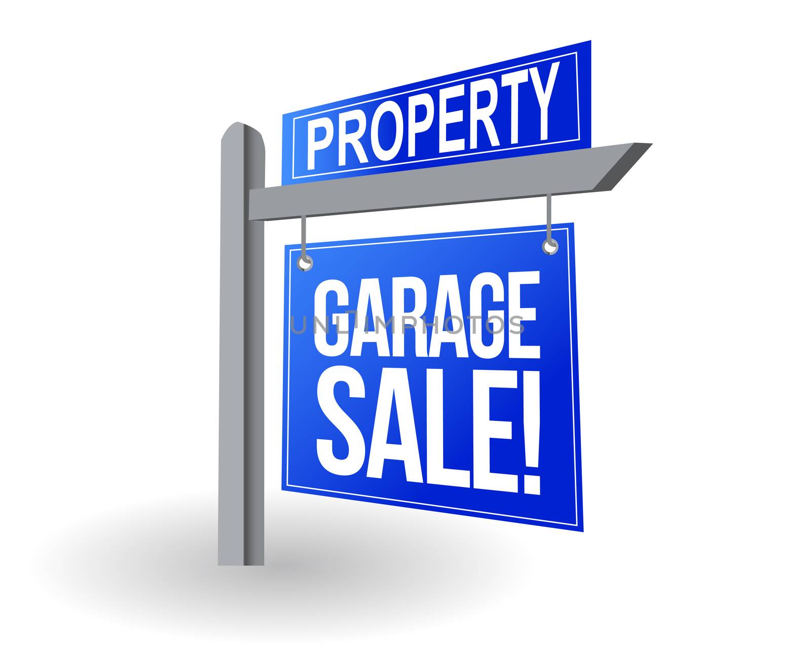 Garage sale blue sign illustration design over white