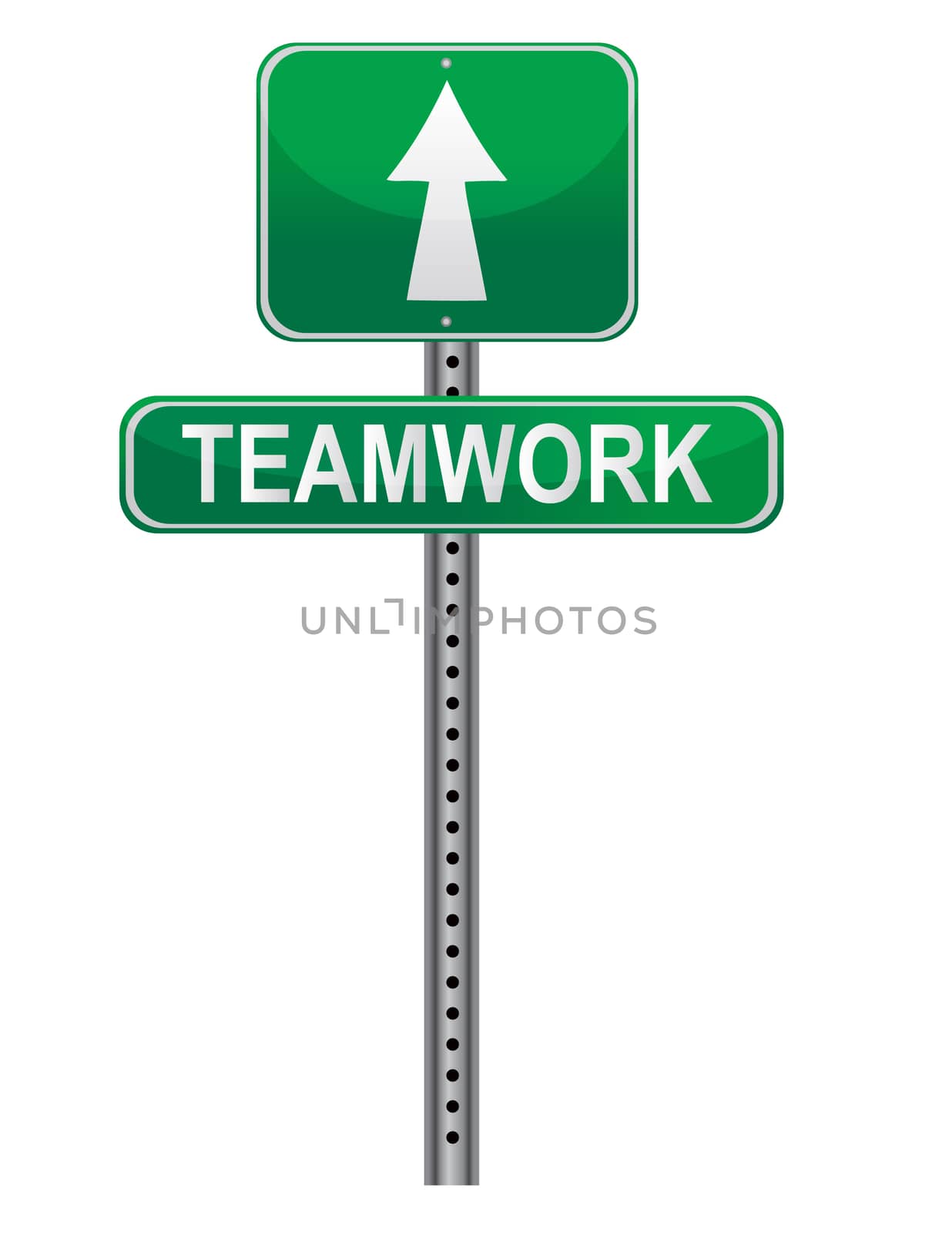 A street sign with a Teamwork theme. Vector File available / Tea by alexmillos
