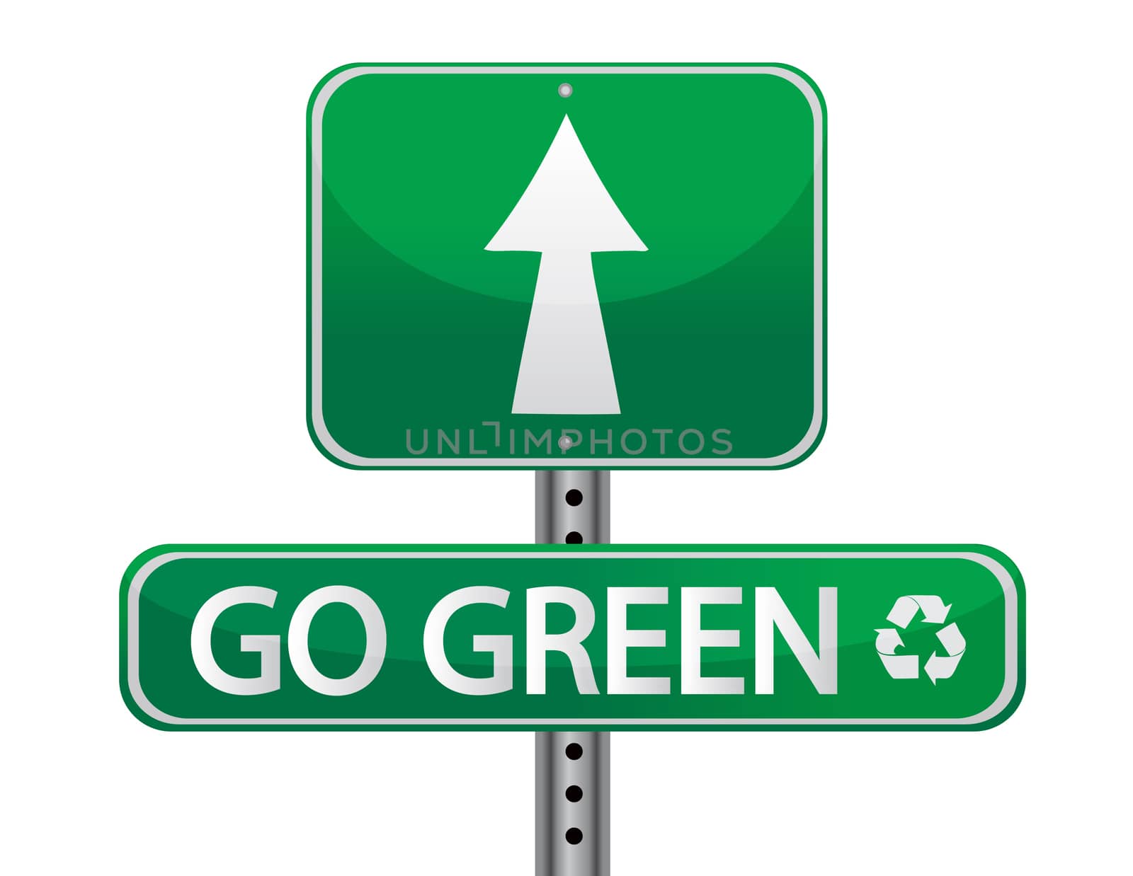 Go green sign illustration design over a white background by alexmillos