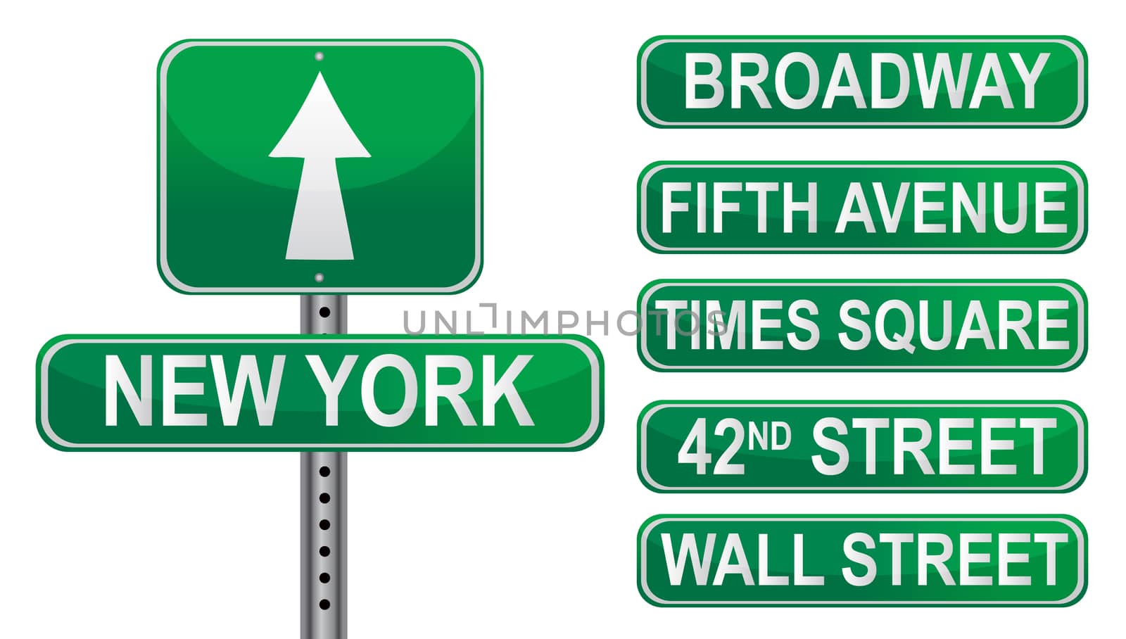 New York Street signs. Vector File available.