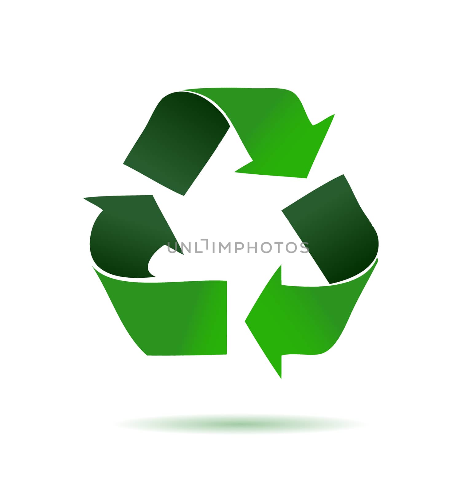 Green recycling logo over a white background. illustration desig by alexmillos